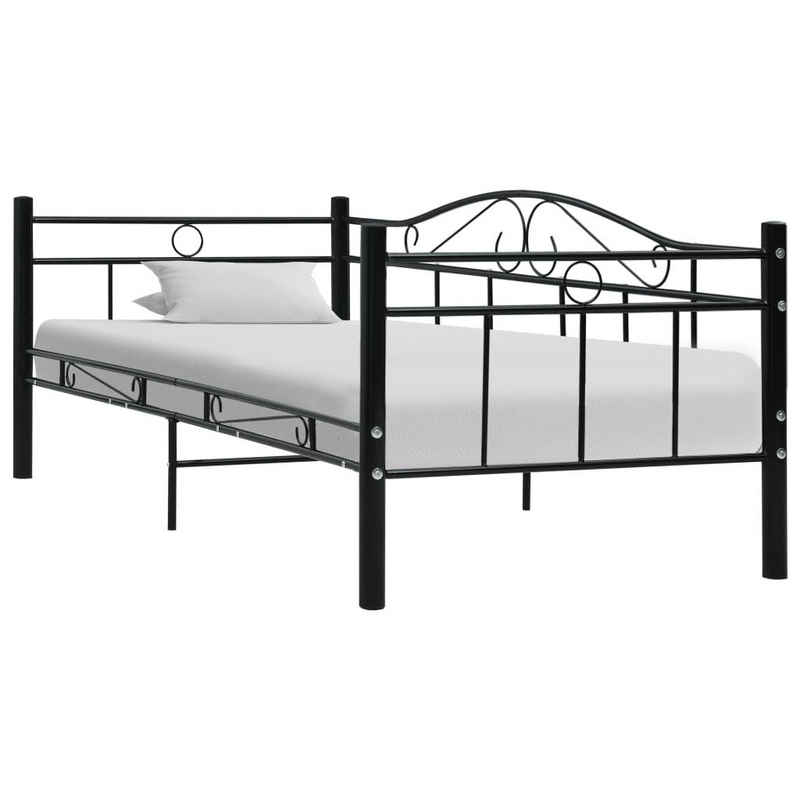 furnicato Bett Tagesbett-Rahmen Schwarz Metall 90×200 cm
