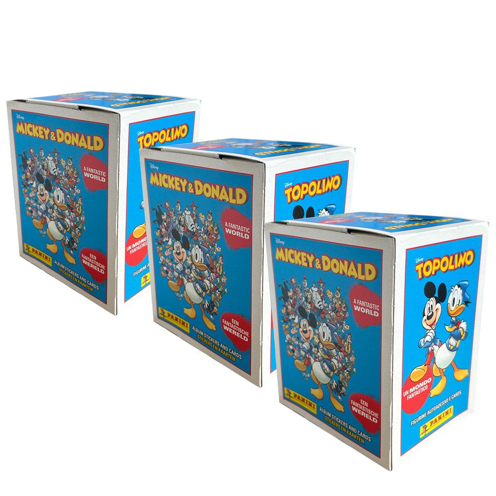 Panini Sammelkarte Micky & Donald Eine Fantastische Welt Sticker 3 Displays (108 Tüten)