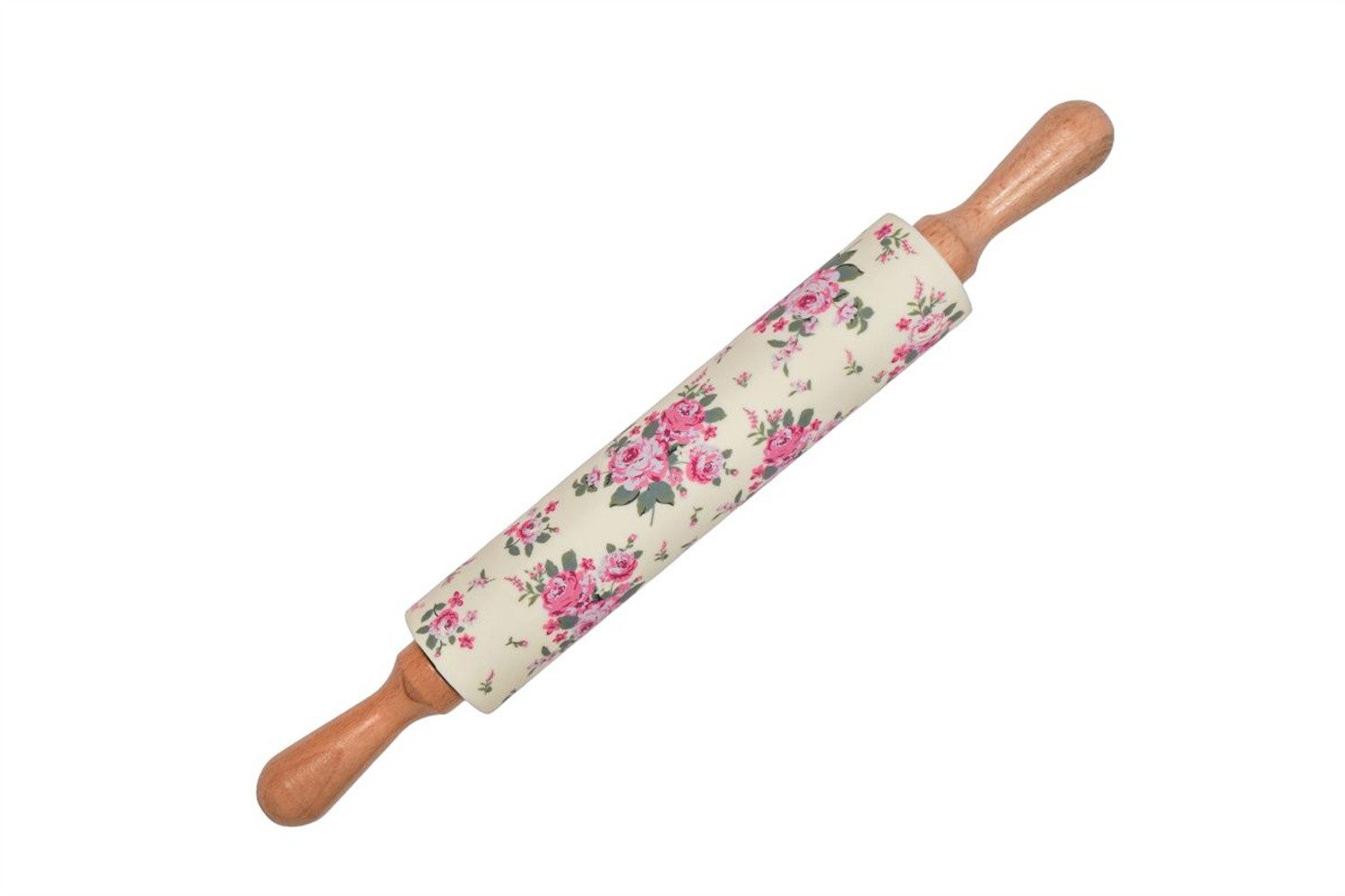 Isabelle Rose Teigroller Bella Holz, Silikon, (Blumenmuster, 1-tlg., Nudelholz), Gesamtlänge ca. 43 cm, Rolle ca. 24,5 cm