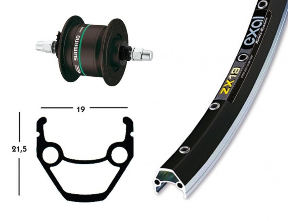 BikeParts Laufrad Bike-Parts Laufrad, Vorderrad 28x1.75 Zoll Nabendynamo DH-C3000 schwarz