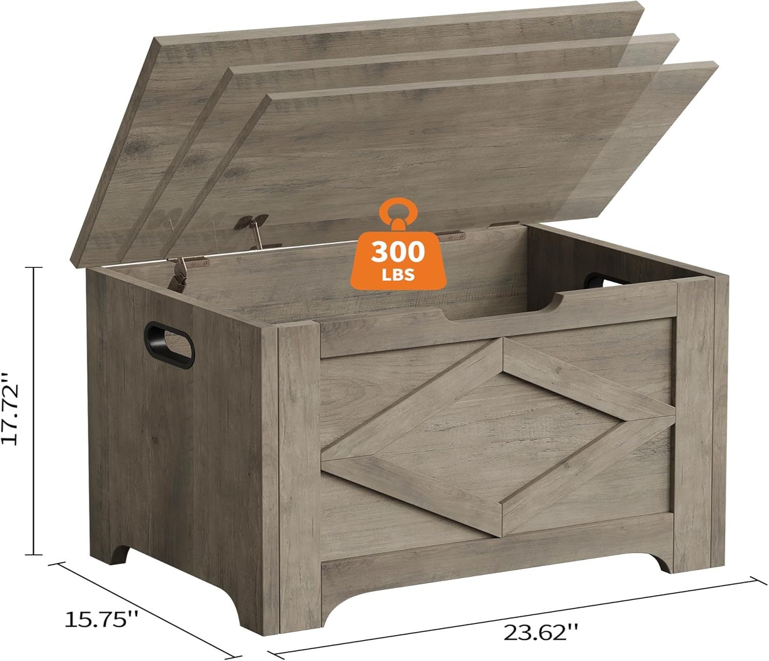 GarveeMore Spielzeugtruhe Aufbewahrungsbank aus Holz mit Sicherheitsscharnier,60x40x45cm, große Spielzeugkiste für Eingangsbereich, Wohnzimmer, Schlafzimmer