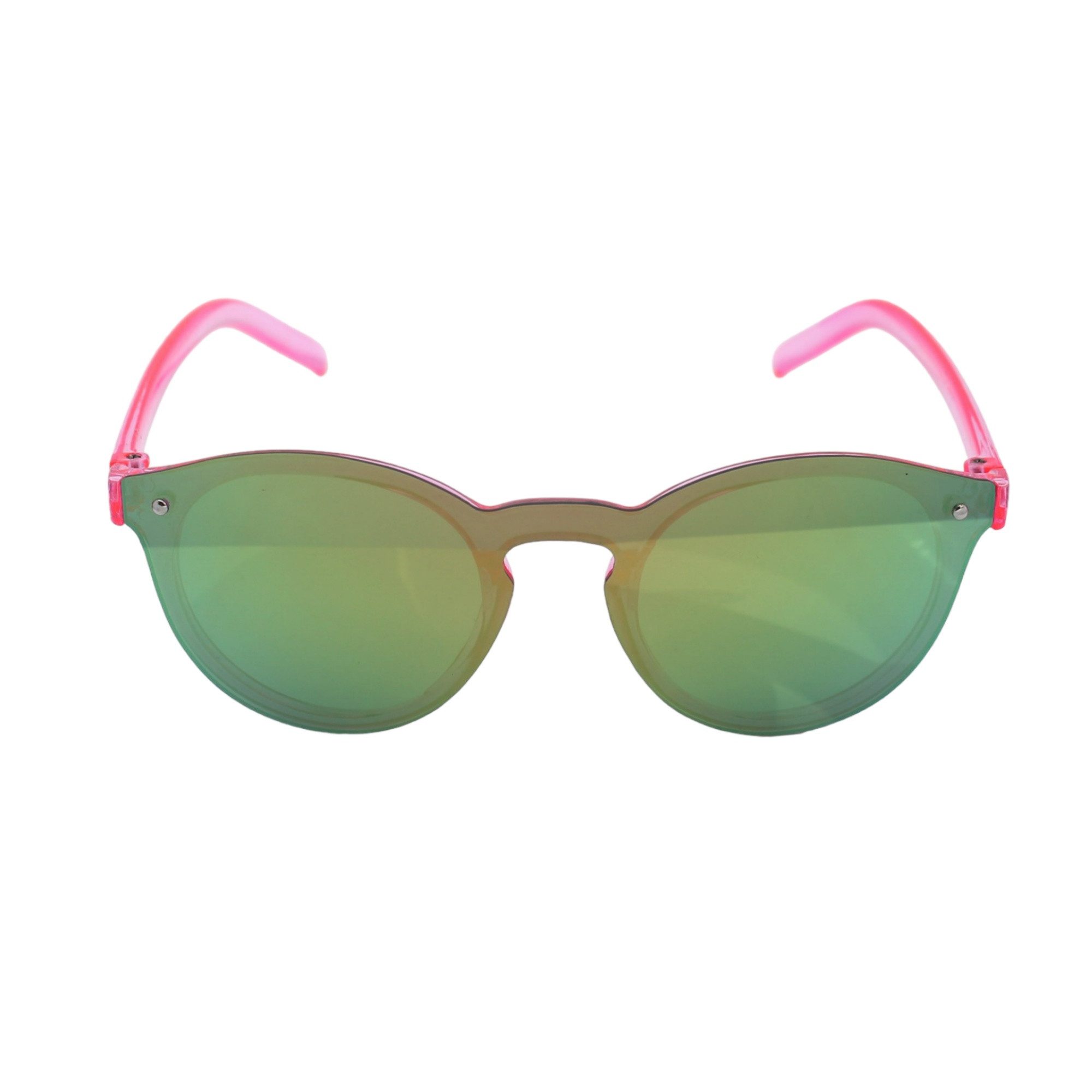 LUXXADA Sonnenbrille (Mädchen Brille Rosa Pink 5 - 12 Jahre mit Brillenbeutel) Panto Form Brille Transparent Türkis Verspiegelt