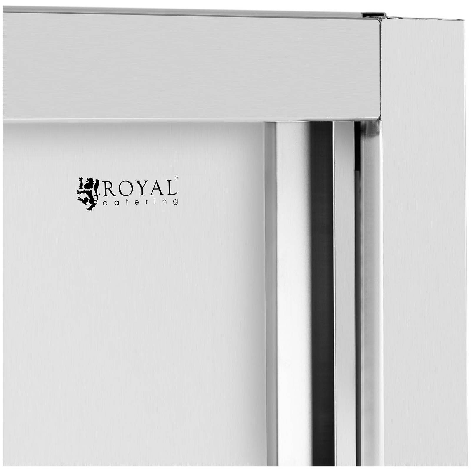 Royal Catering Vorratsschrank 80 x 50 x 180 cm Geschirrschrank Edelstahl Hochschrank Schiebetüren verschiedene Größen