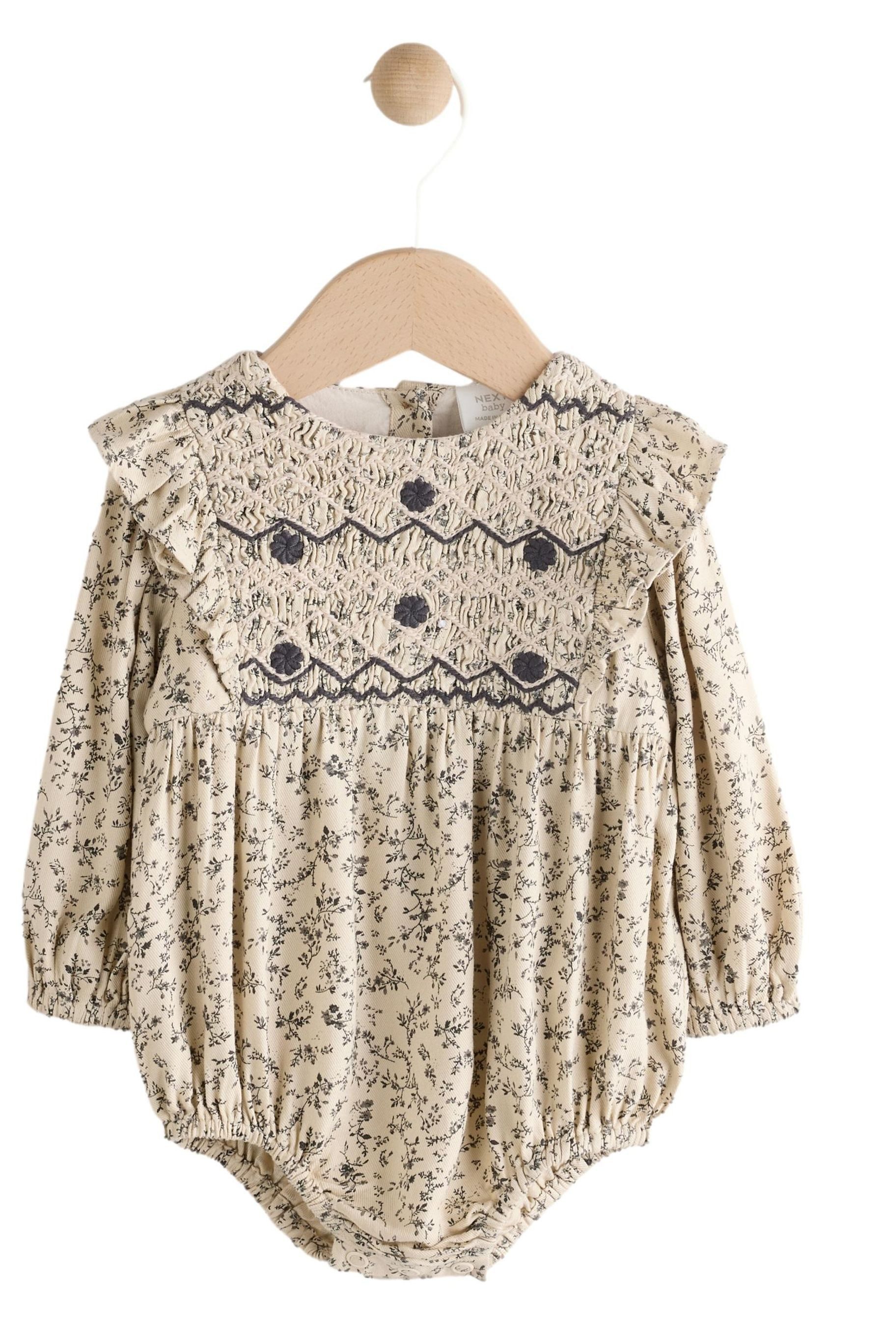 Next Sommerkleid Langärmeliger Babystrampler aus 100 % Baumwolle (1-tlg)