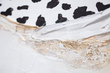 YS-Art Gemälde Kühler Leopardentraum, Abstraktes Strukturiertes Leinwand Bild Handgemalt mit Rahmen