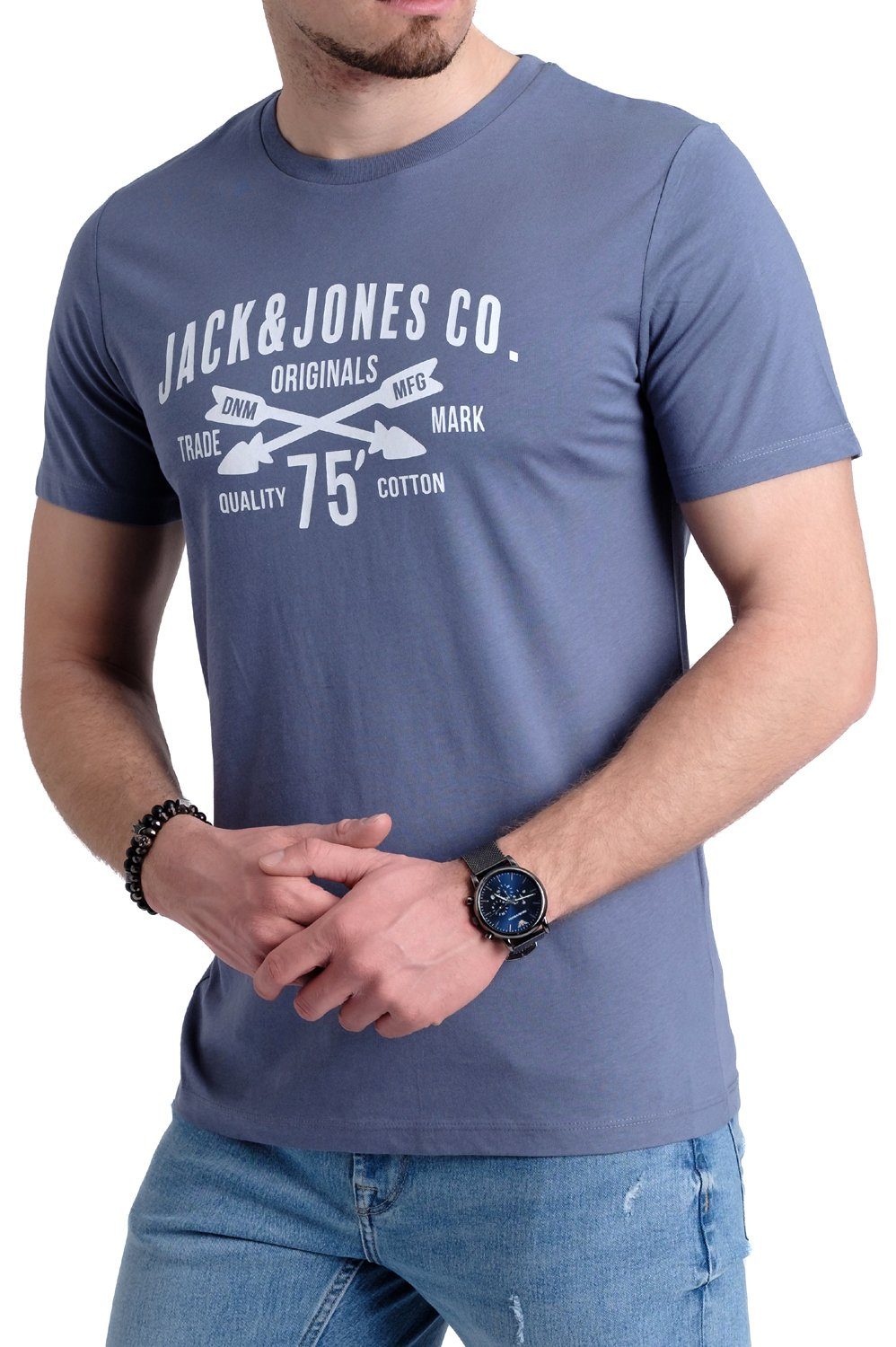 Jack & Jones Print-Shirt 5er Mix T-Shirts (Spar aus 5er-Pack) mit Set, Baumwolle 4 Aufdruck OPT