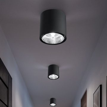 etc-shop LED Einbaustrahler, Leuchtmittel nicht inklusive, Aufbauspot schwarz GU10 Deckenleuchte Spot Aufputz