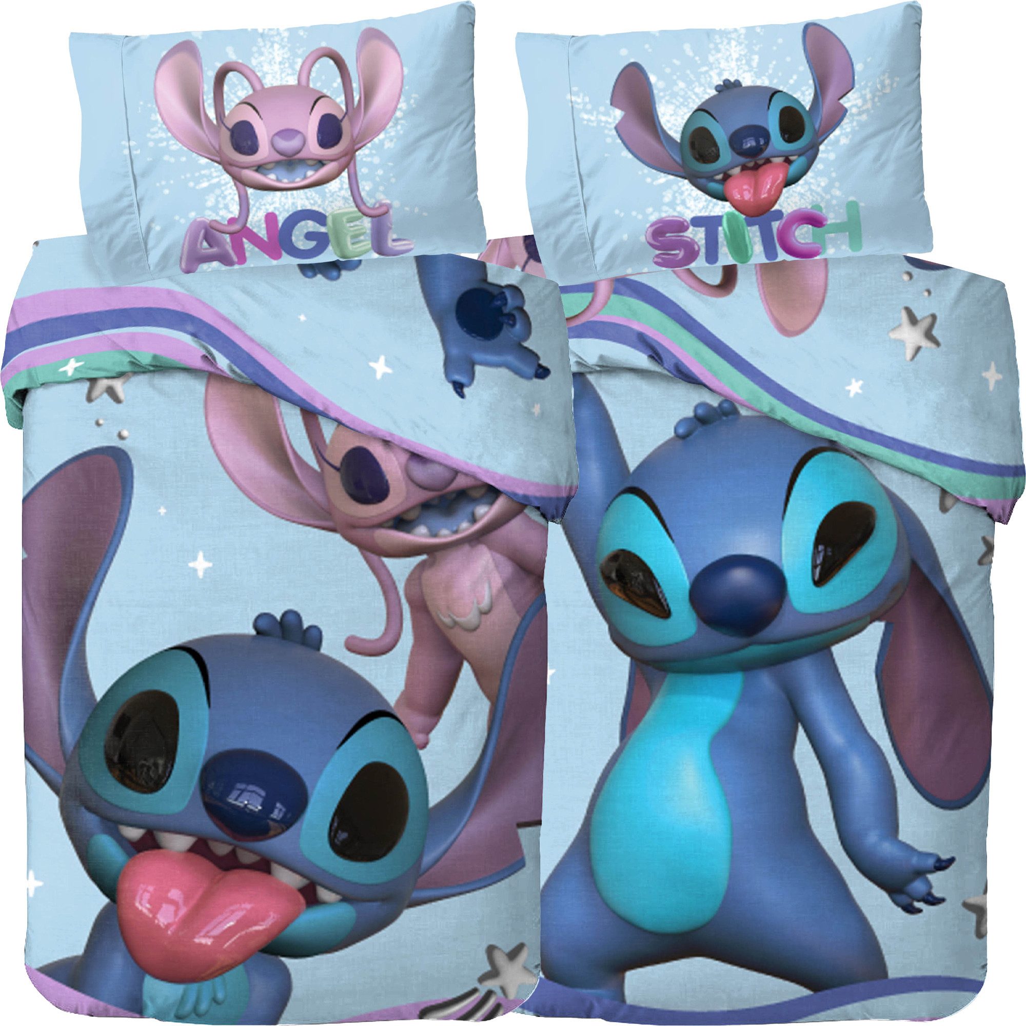 BERONAGE Wendebettwäsche Lilo & Stitch Bettwäsche Angel & Stitch Linon / Re günstig online kaufen