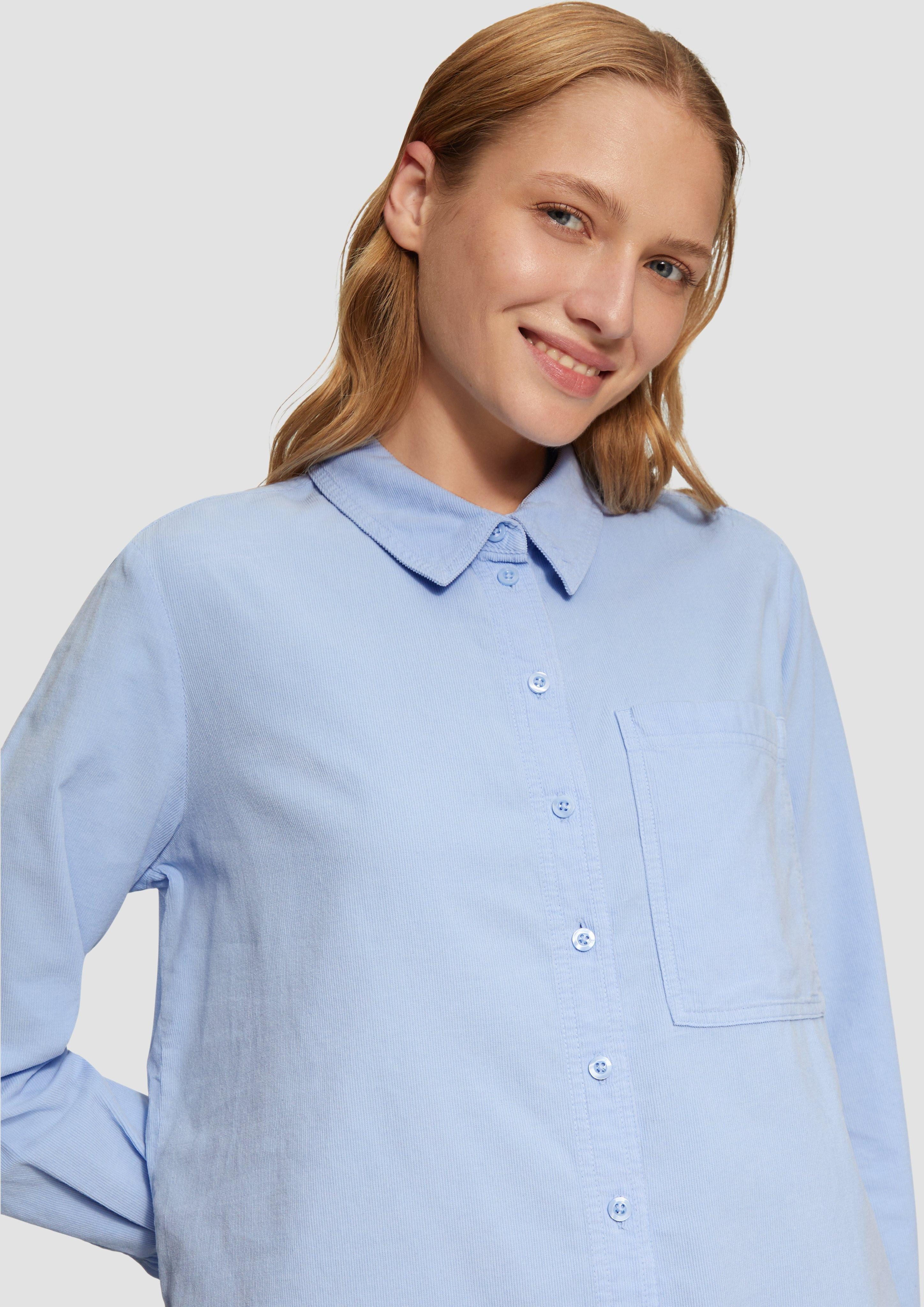 s.Oliver Langarmbluse Hemdbluse aus Feincord Logo günstig online kaufen