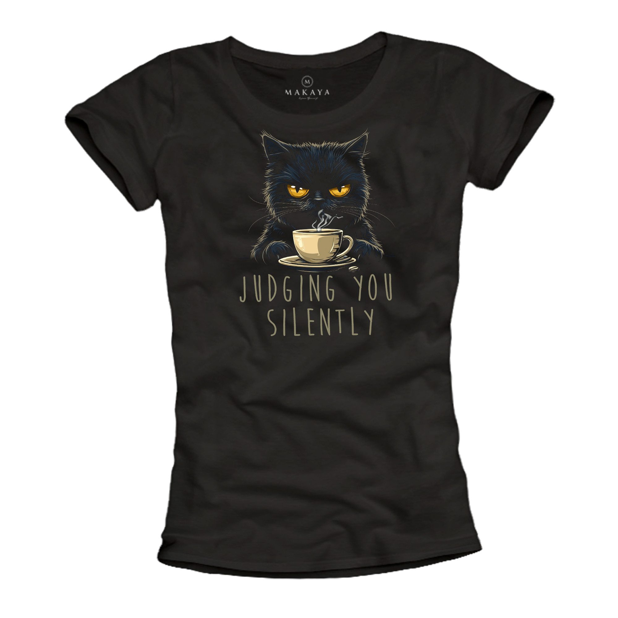 Print-Shirt Damen Katzenmotiv Lustige Geschenke für Katzenliebhaber Katzen Top