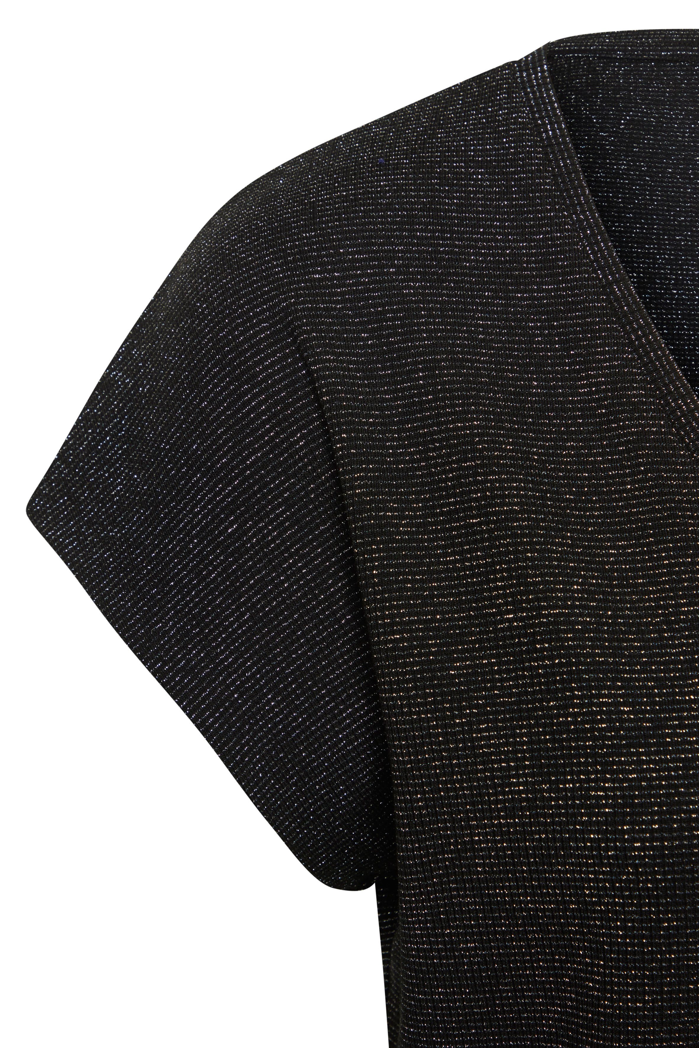 LASCANA Kurzarmshirt mit silberfarbenem Glitzereffekt mit V-Ausschnitt – Bild 5 von 5