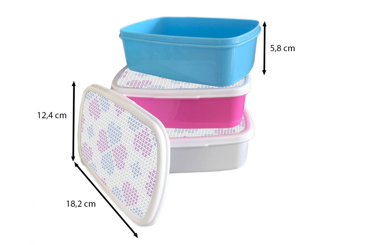 Muster MuchoWow und (2-tlg), Kinder Brotdose, weiß und Jungs Lunchbox Brotbox für Erwachsene, Mädchen Kunststoff, Klee für - - Violett,
