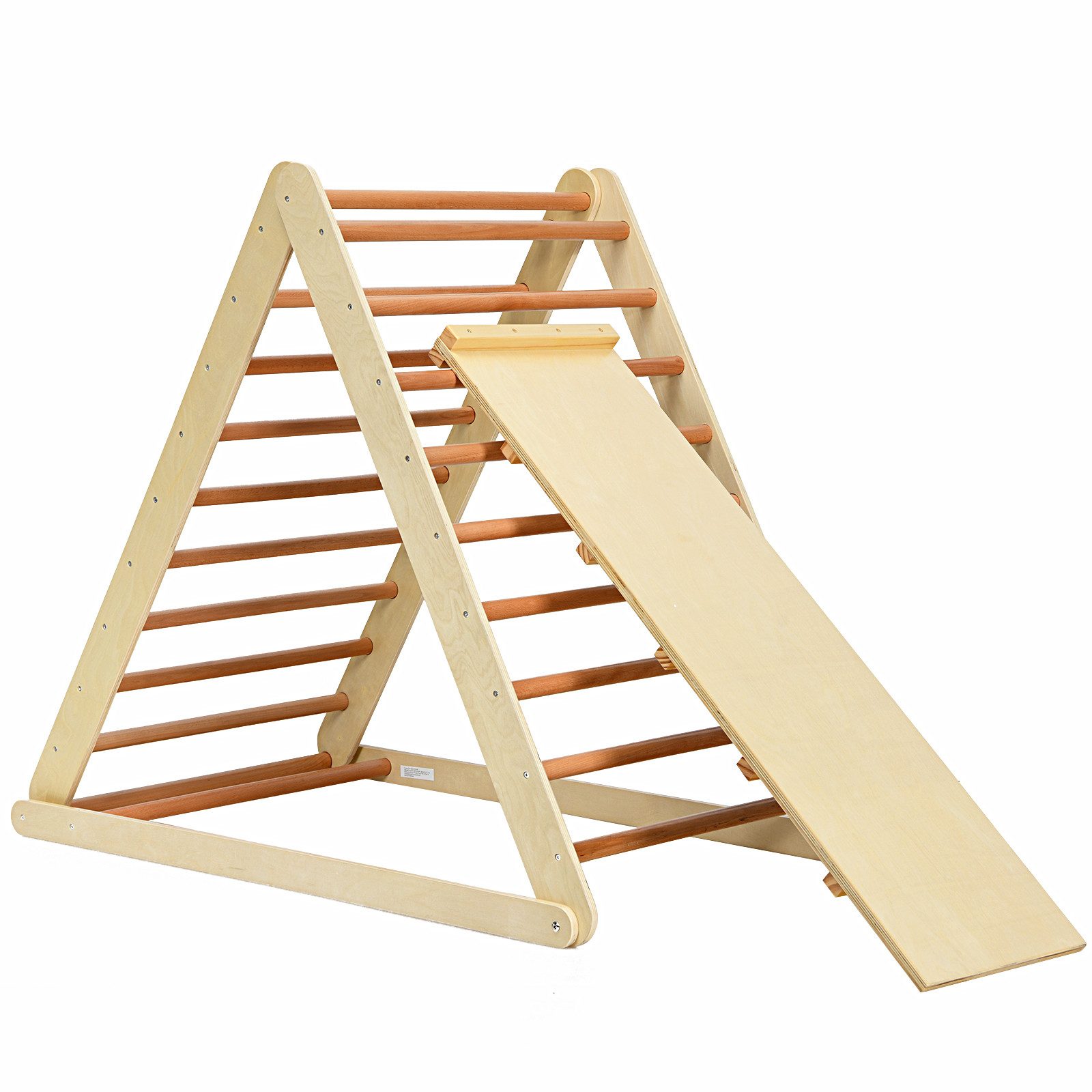 COSTWAY Klettergerüst Kletterdreieck, mit Rampe, aus Holz