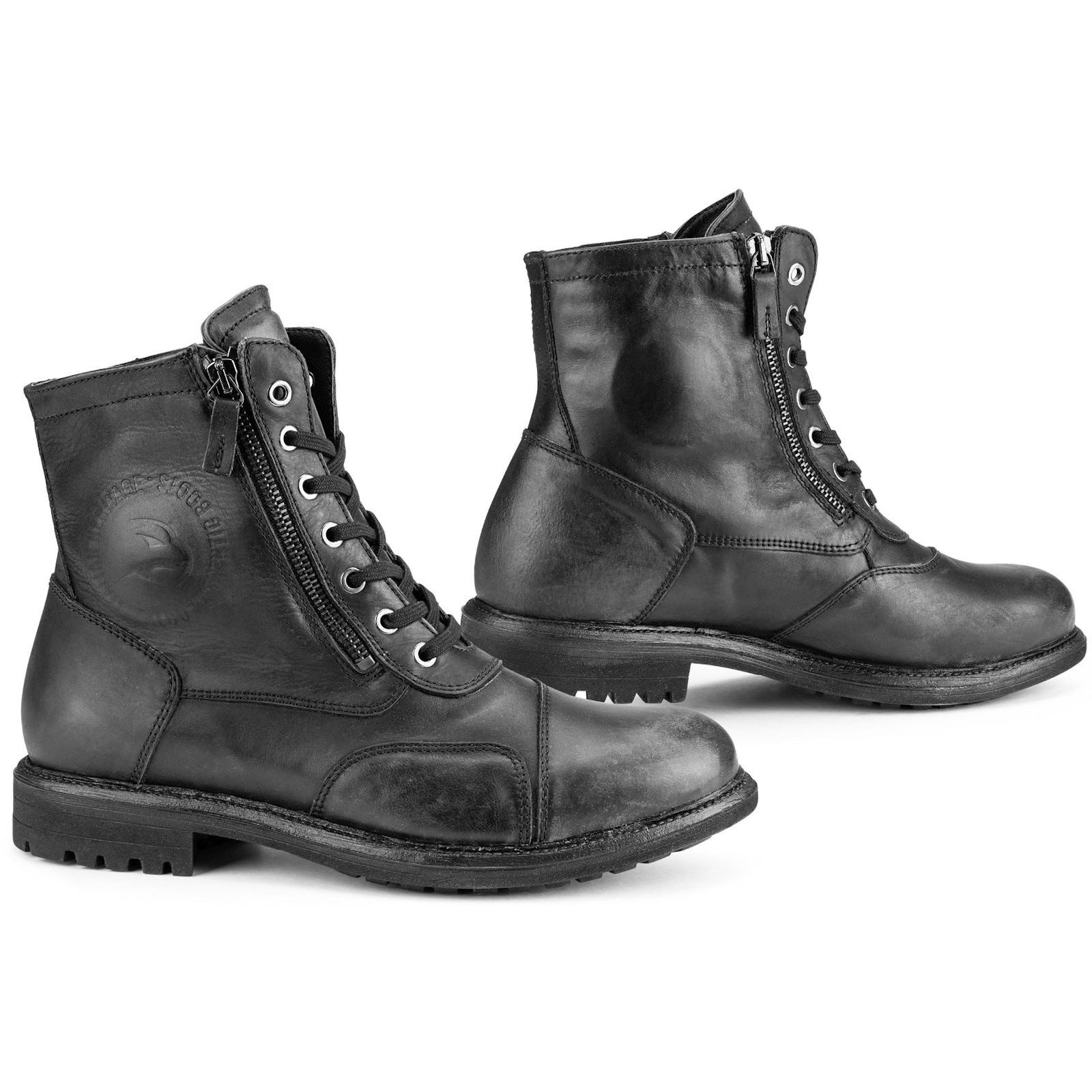 Falco Falco Aviator Motorrad-Stiefel Schwarz Motorradstiefel (Packung, Antistatische und Öl- und Benzinfeste Sohle) motorradstiefel für herren