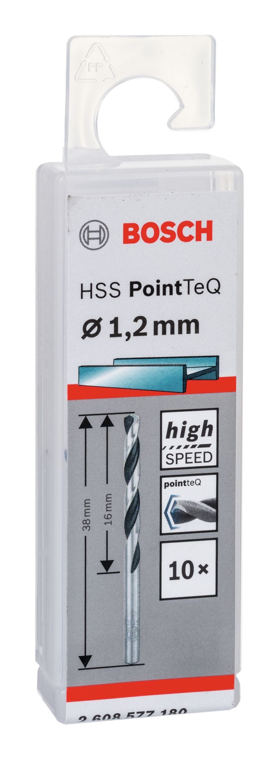 Thumbnail - BOSCH Metallbohrer, (10 Stück), HSS PointTeQ (DIN 338) Metallspiralbohrer - 1,2 mm - 10er-Pack