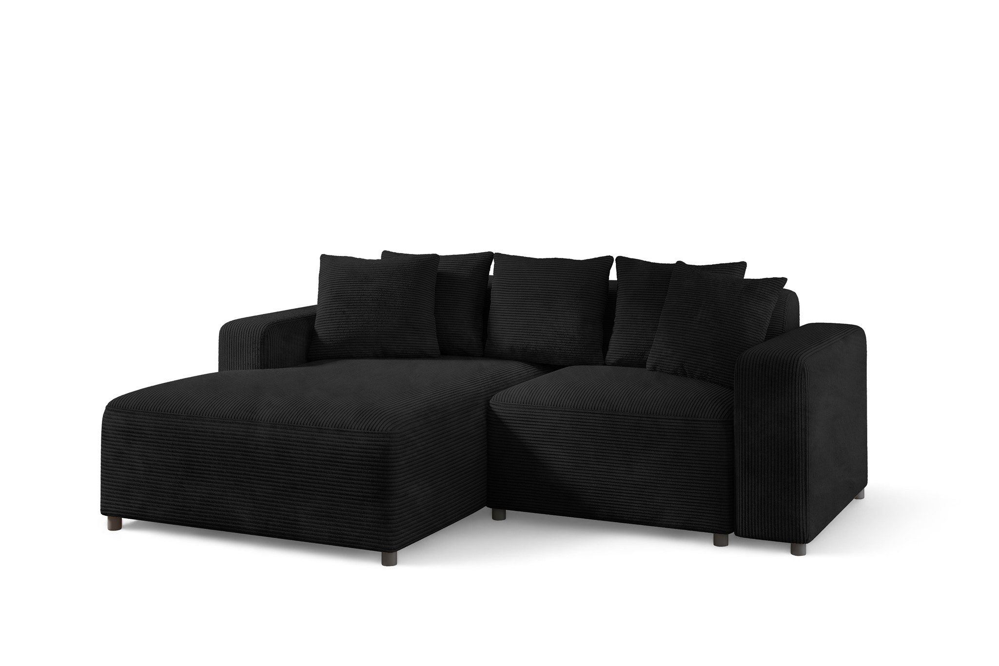 Fun Möbel Ecksofa Designersofa FUN AROA XS in Cordstoff Poso, mit Ottomane Links oder Rechts, Rundumbezug