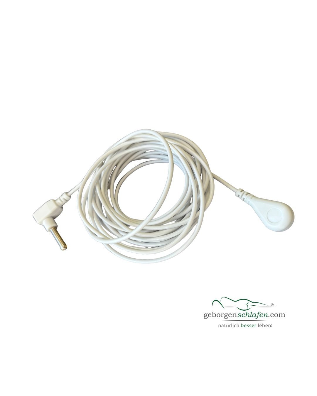 geborgenschlafen Erdungskabel mit Druckknopf für Erdungsstecker & Matten Erdkabel, Druckknopf, Hochwertiges Erdungskabel für geerdete Schlaf- & Wellnessprodukte