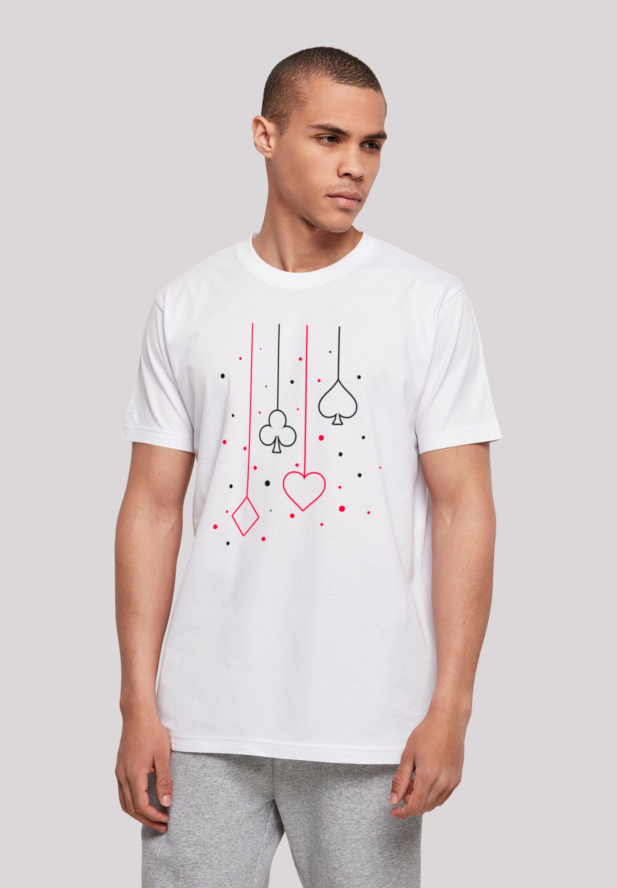 F4NT4STIC T-Shirt Herz Karo Kreuz Pik Print