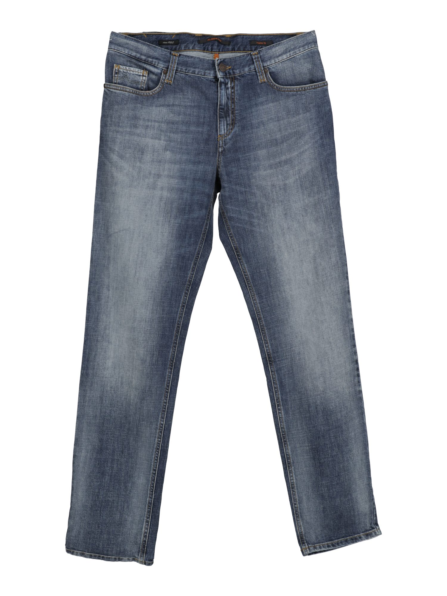 Alberto 5-Pocket-Jeans blau,Casual,Baumwolle,Unifarben,Regular Fit,Mittel