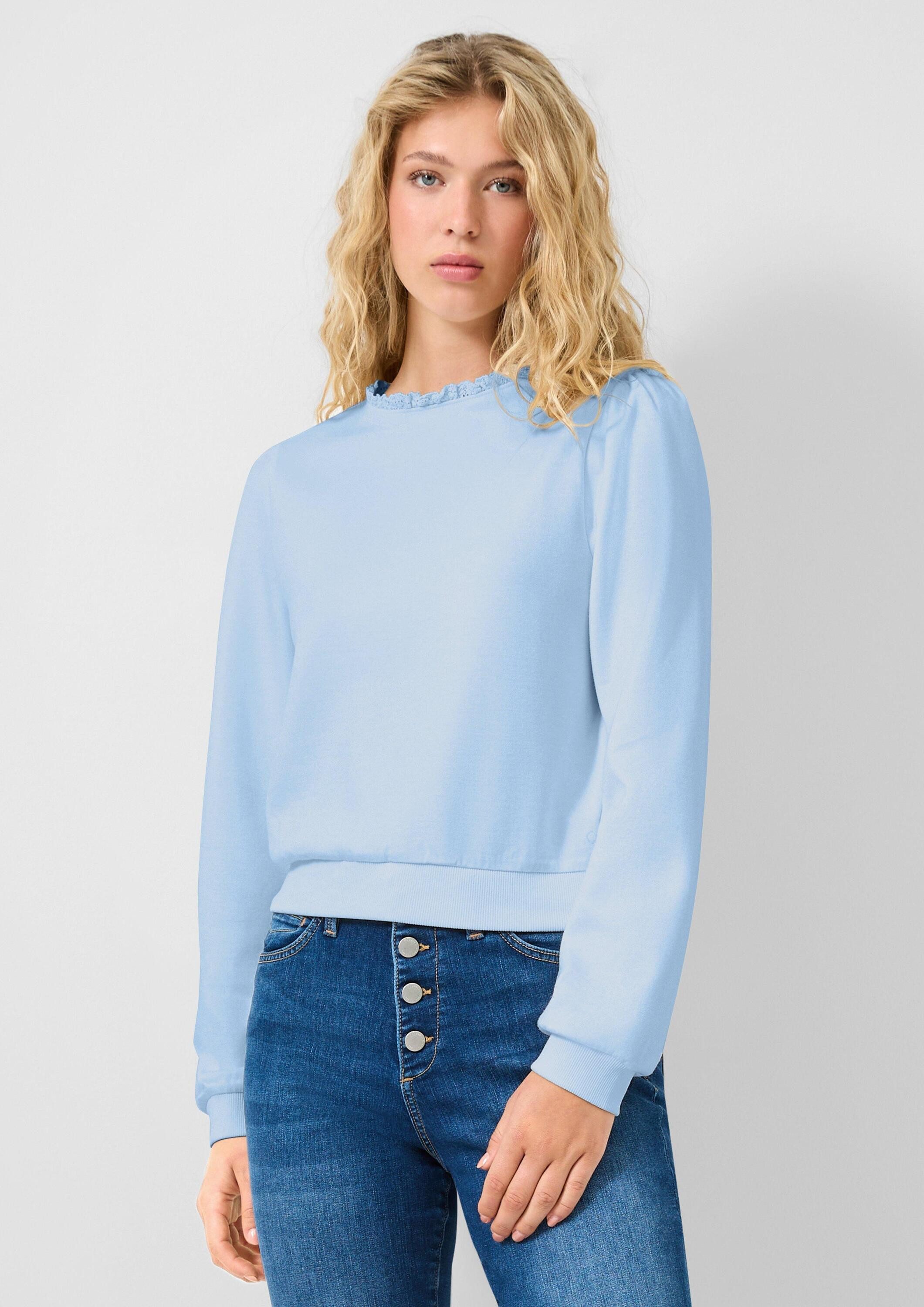 QS Sweatshirt Sweatshirt Sweatshirt mit Spitze