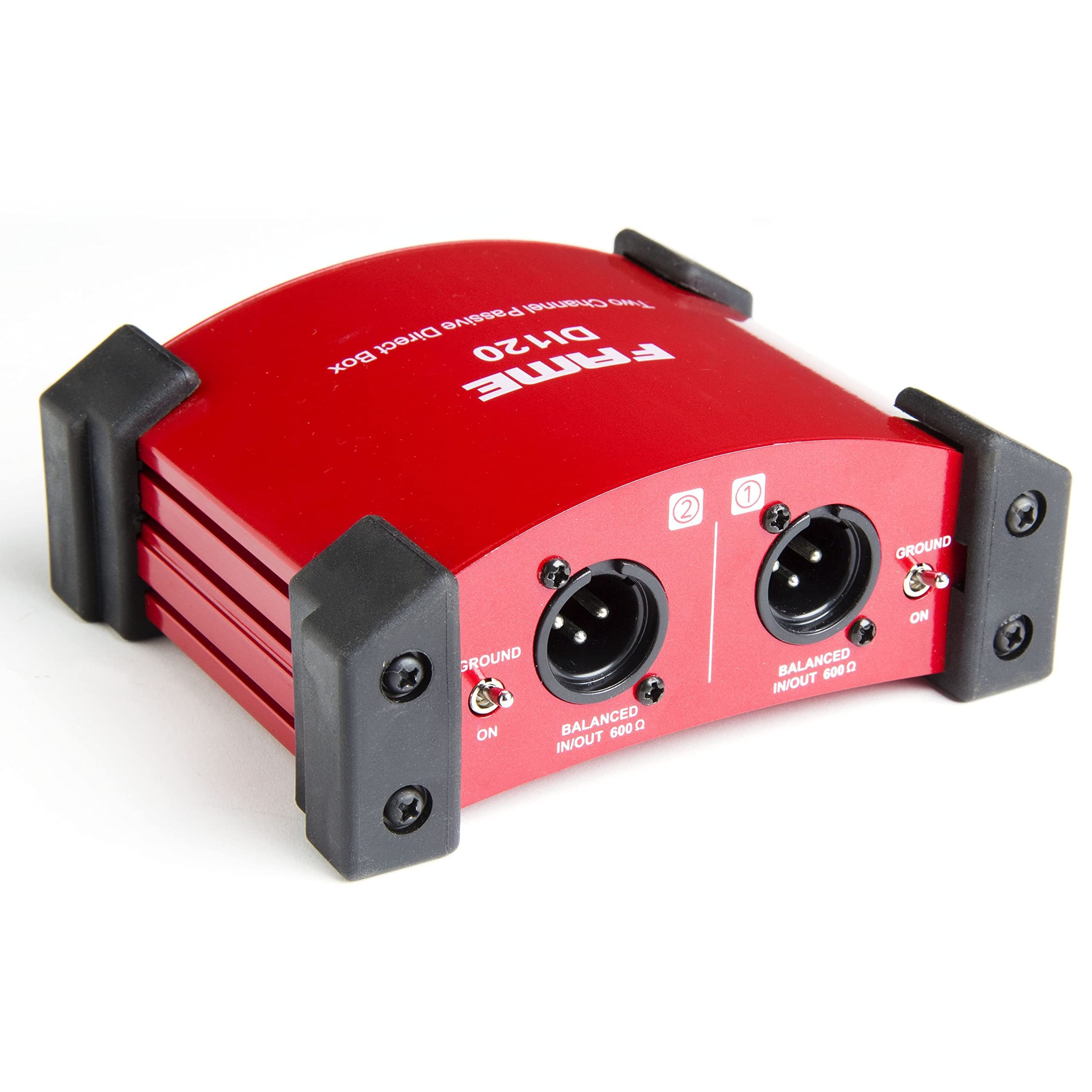 FAME Audio-Wandler, (Audio DI-120 Passive Stereo DI-Box Professionelle Signalverarbeitung Hochohmige Klinkeneingänge Symmetrische XLR Klinkenausgänge Ground-Lift PAD Schalter Robustes Metallgehäuse, Zubehör, DI-Boxen), Passive DI-Box, Stereo Signalverarbeitung, Hochohmige Klinkeneingänge