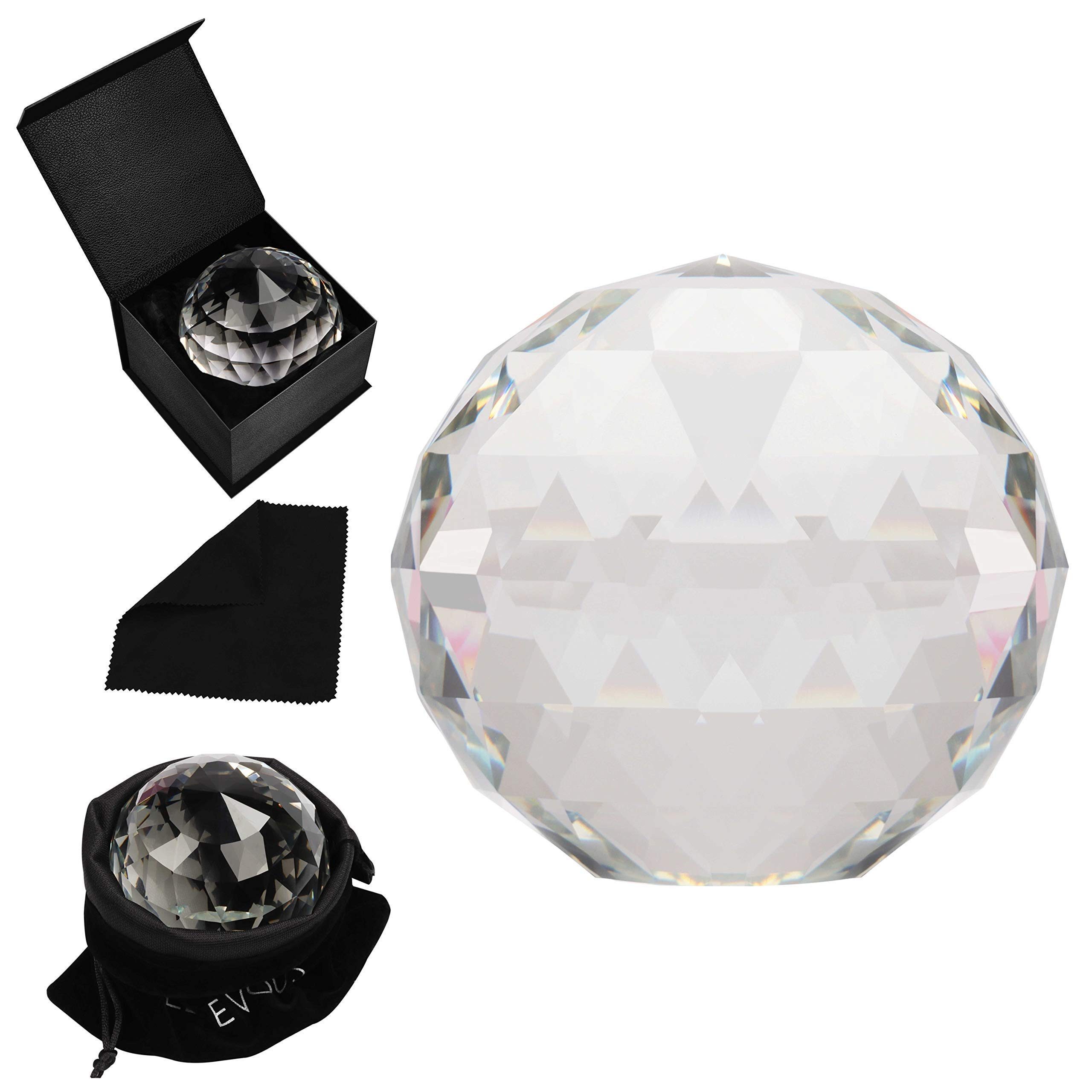 Dekoobjekt Feng Shui Kristallkugel 8 cm - Prisma aus Kristallglas
