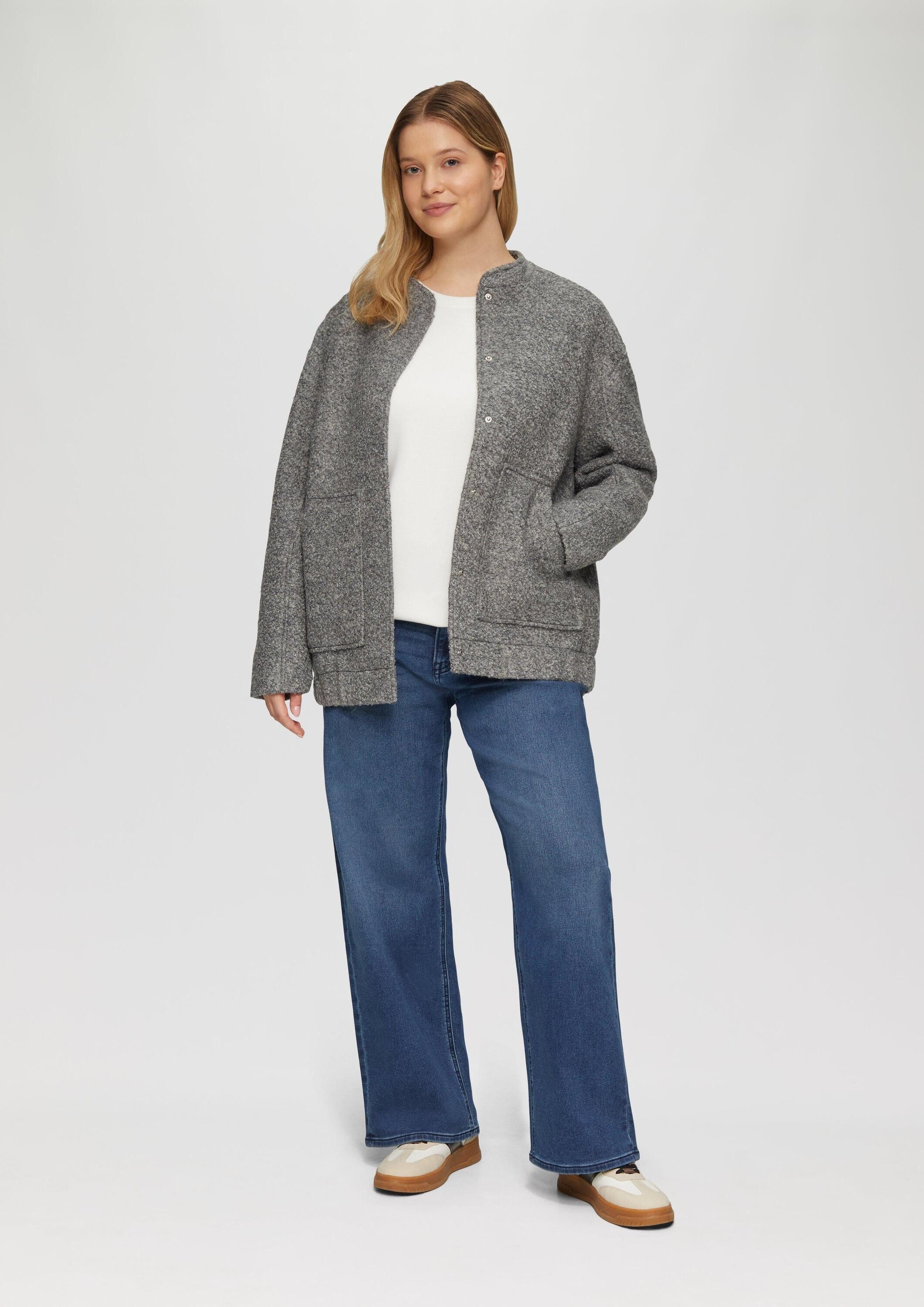 s.Oliver Sweatshirt Sweatshirt Scuba-Sweatshirt mit weiten Ärmeln