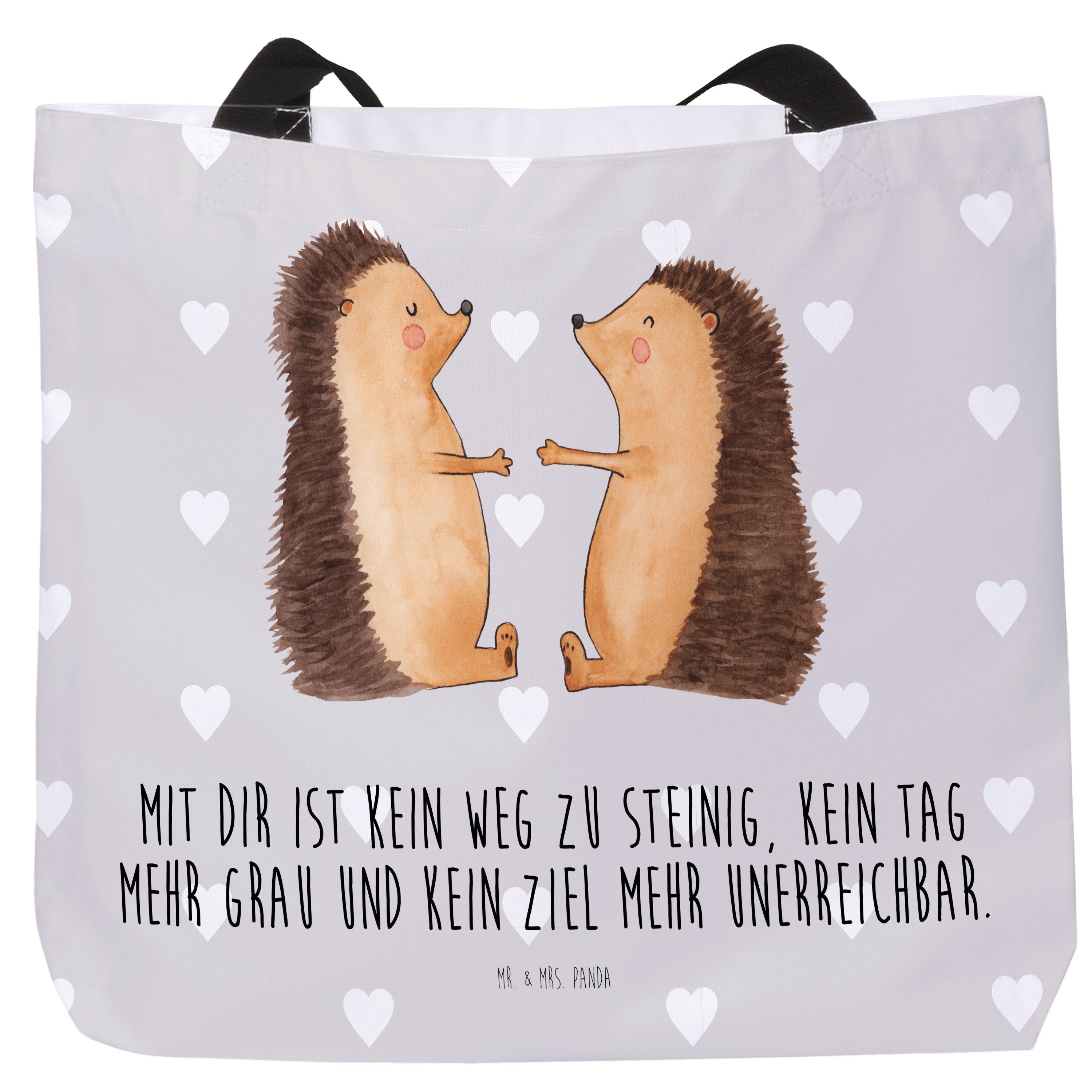 Mr. & Mrs. Grau - Igel (1-tlg) Freizeittasche, Schulbe Beutel, Liebe Shopper Panda Pastell Geschenk, 