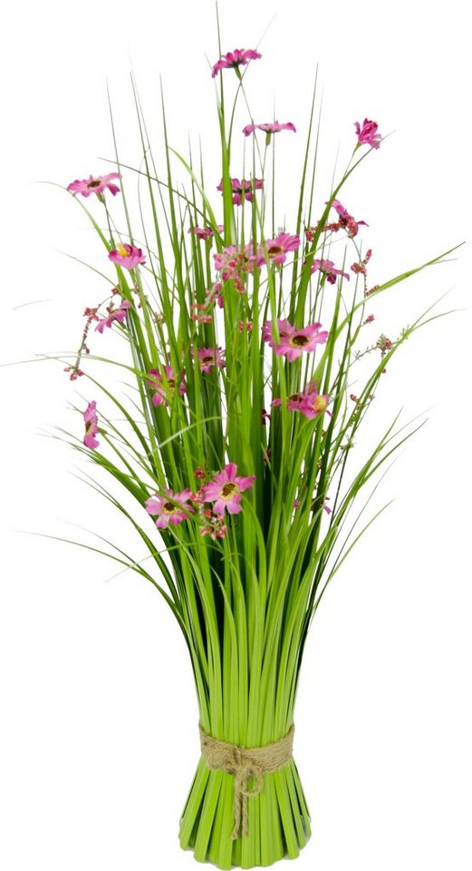 Kunstgras Gras, I.GE.A., Höhe 65 cm, Grasbund mit Blüten