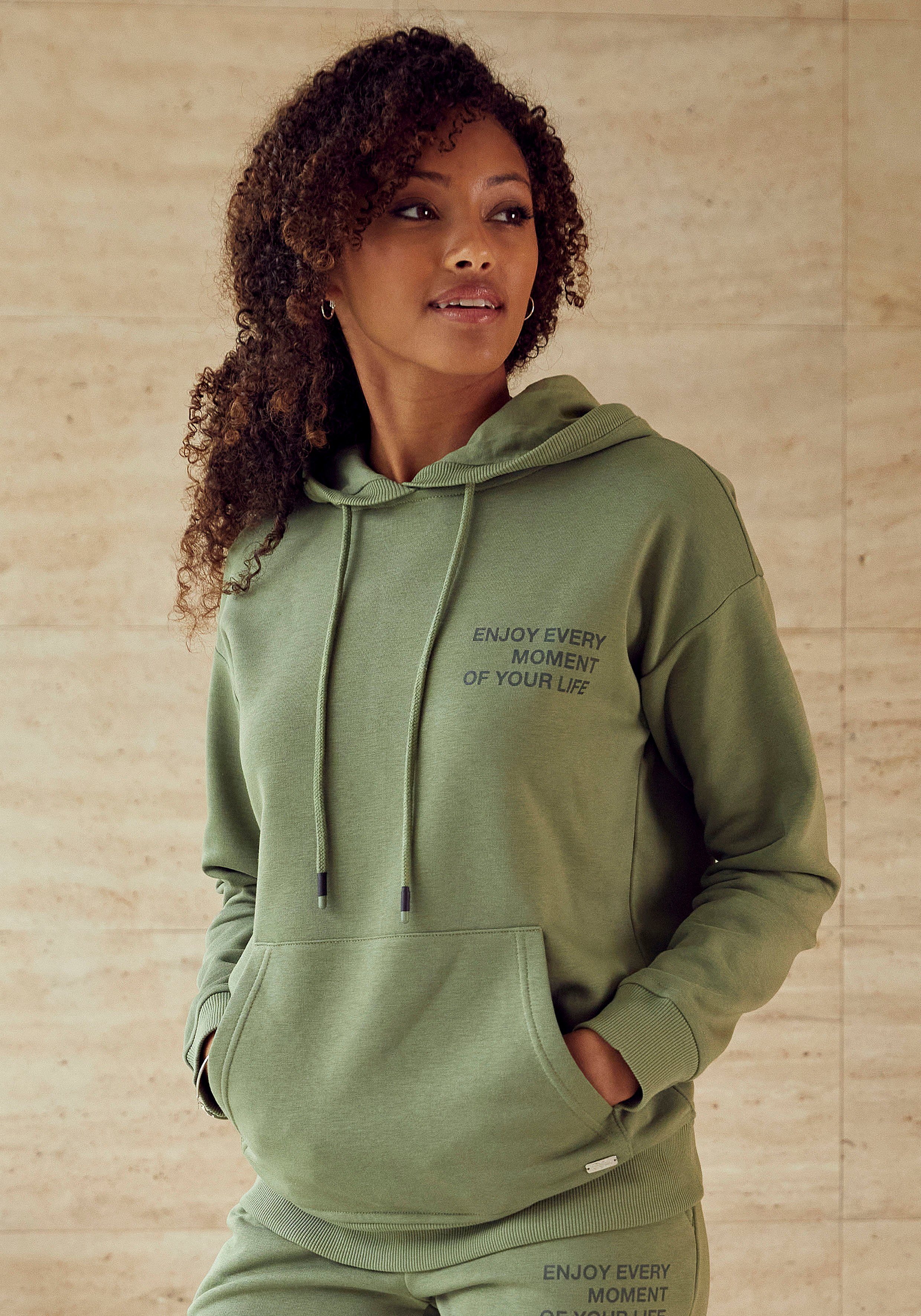 Buffalo Hoodie mit Statement Druck, Loungewear