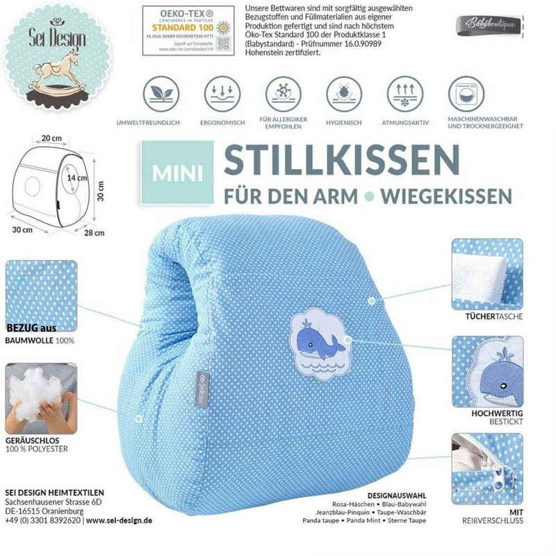 SEI Design Stillkissen Baby Armkissen Stillmuff Ministillkissen, Seitenschläferkisssen, Lagerungskissen, Arm Pillow