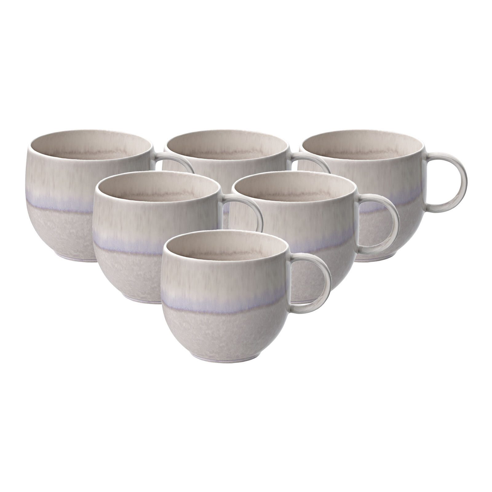 Becher Perlemor Sand Henkelbecher 290 ml 6er Set