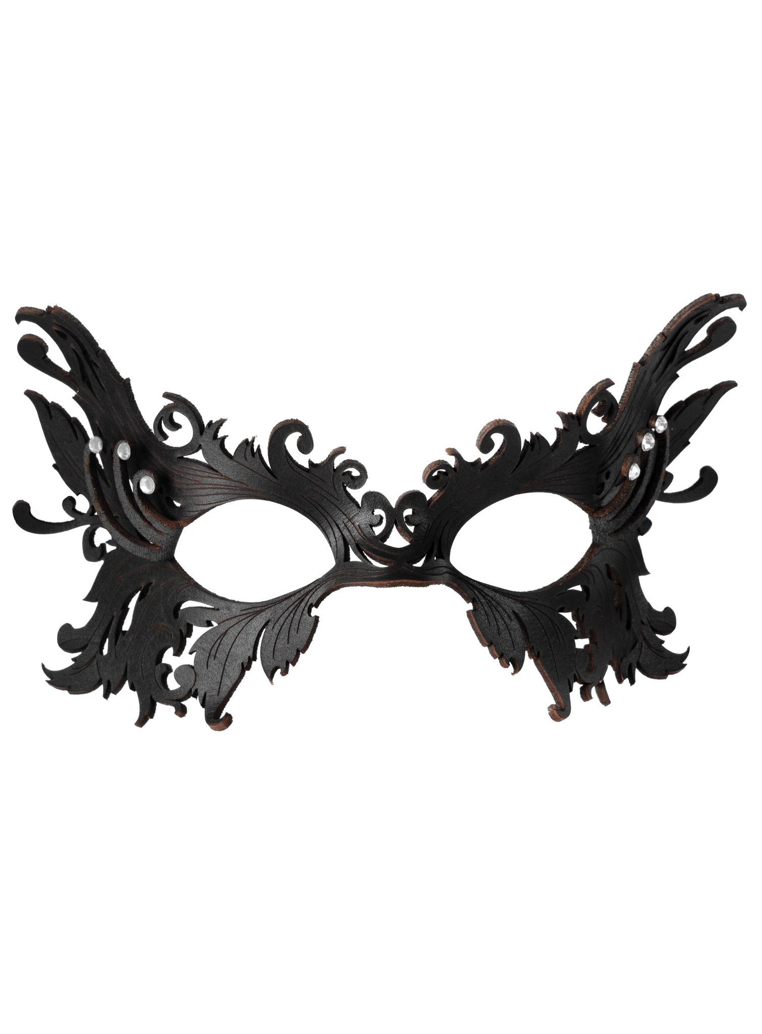 Andracor Verkleidungsmaske Ledermaske Schwarzer Schwan, Elegante Ledermaske im venezianischen Stil von der Andracor Lederwerks