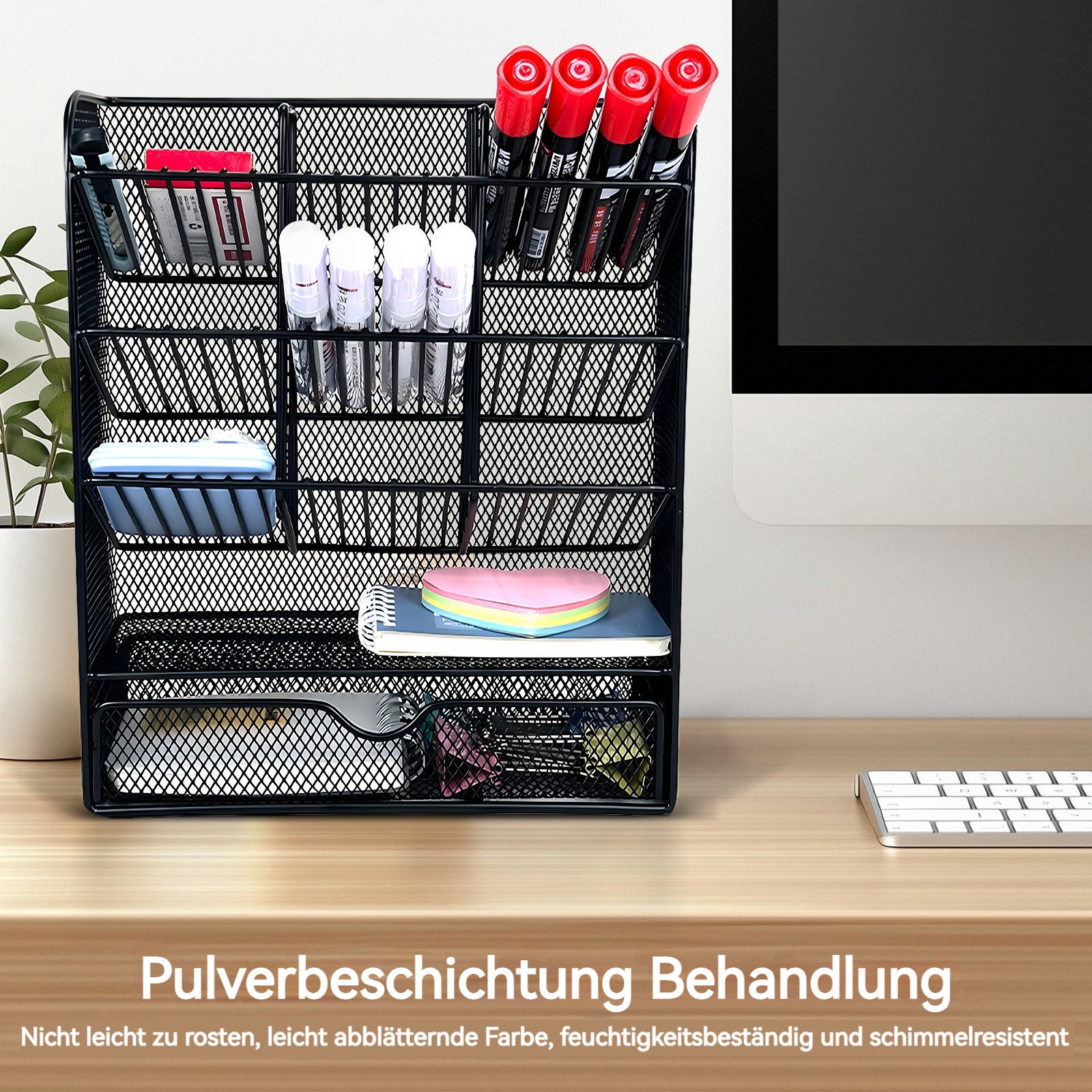 BlingBin Organizer Schreibtisch Organizer für Bürobedarf, mit Schublade (Schubladen-Aufbewahrungsbox für Bürobedarf, Schreibtischaufsatz, 1 St., Multifunktional – Bild 4 von 5