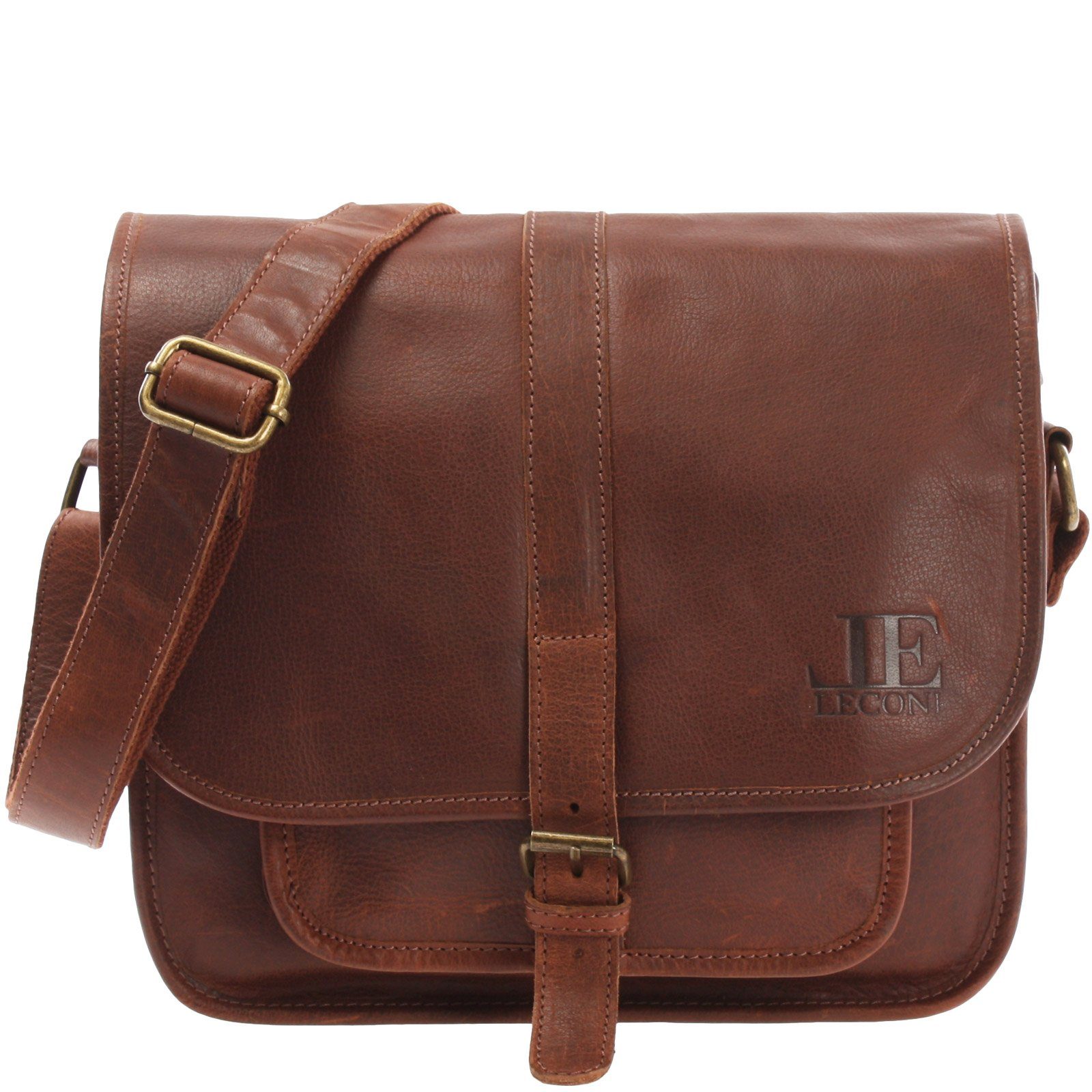 Umhängetasche Handtasche Schultertasche Damen Herren Freizeittasche Leder LE3085