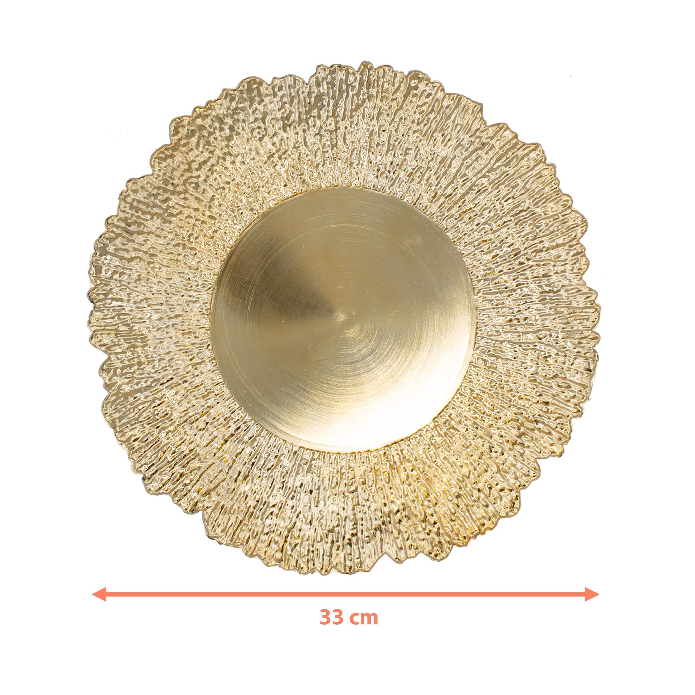 Spetebo Dekoteller Kunststoff Teller gold 2er Set - 33 cm (Set, 2 St., 2-te günstig online kaufen