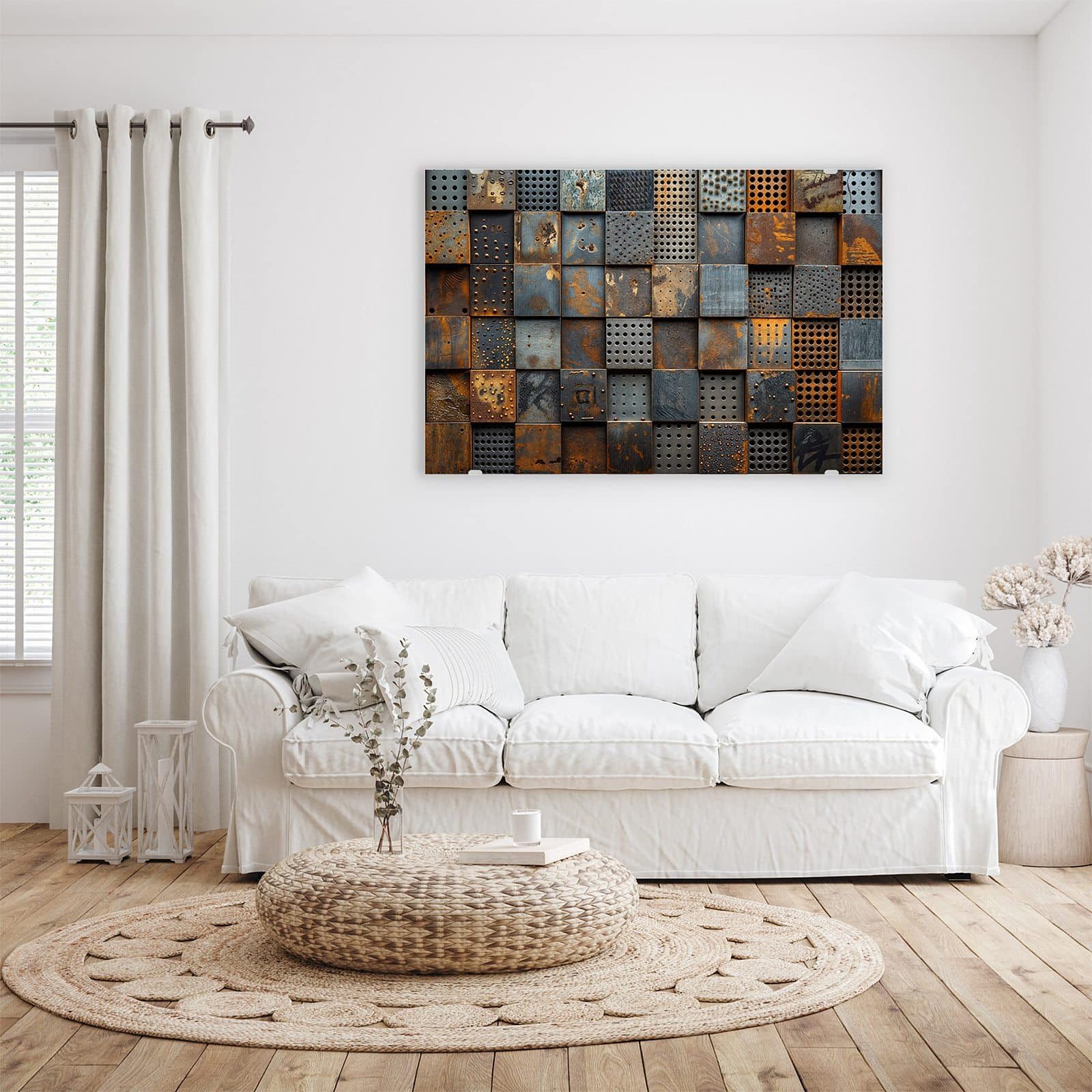 Primedeco Glasbild Wandbild Gelochte Metallplatten mit Aufhängung, Texturen günstig online kaufen