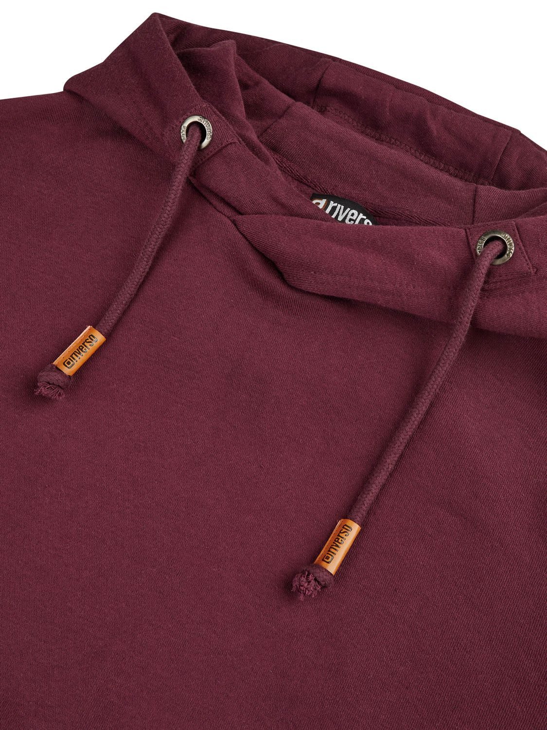riverso Kapuzenpullover Herren Hoodie RIVJulian Regular Fit Longsleeve Sweatshirt mit Cross-Over-Kragen und Kängurutasche – Bild 4 von 4