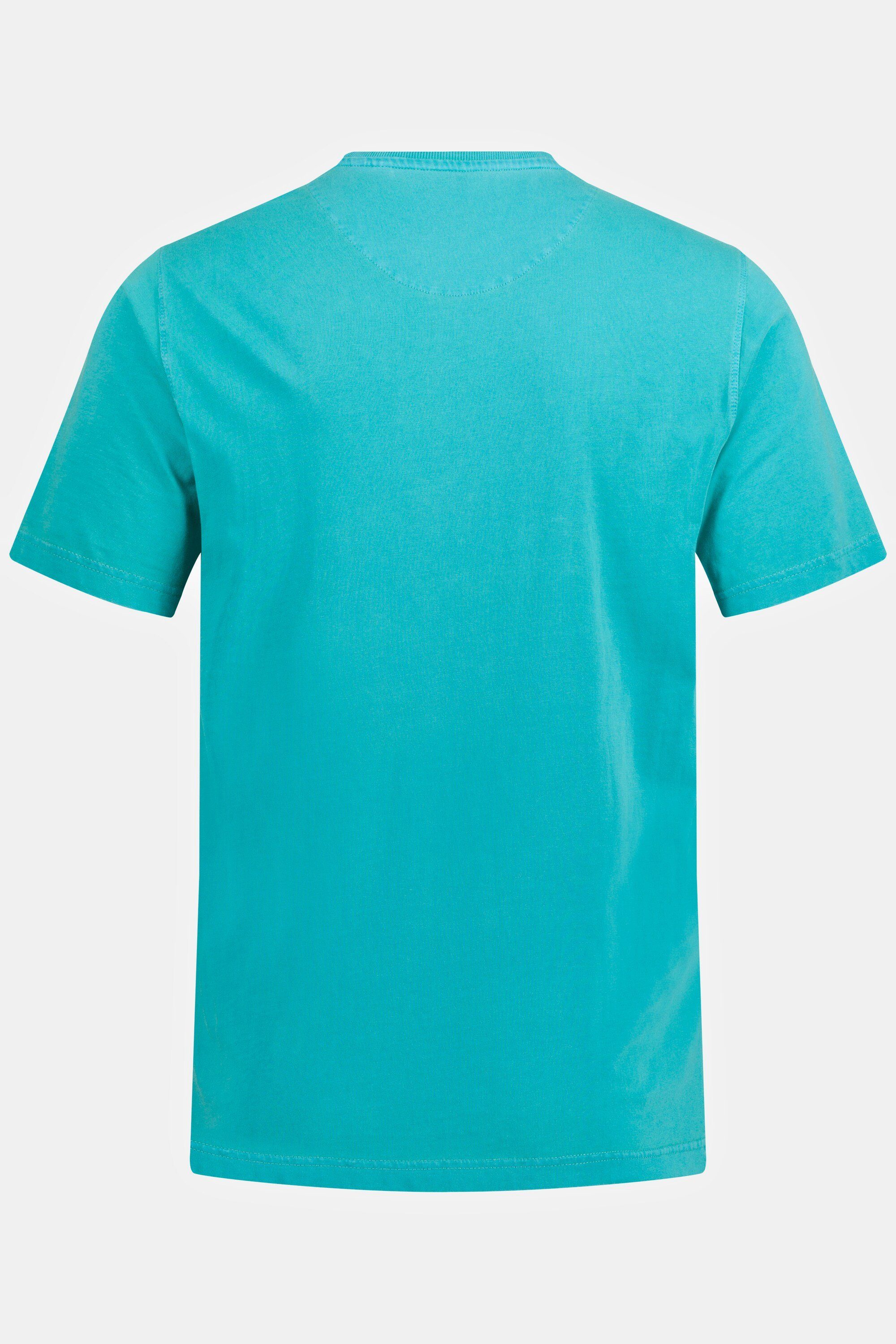 Halbarm T-Shirt JP1880 türkis Rundhals Brusttasche dunkles T-Shirt