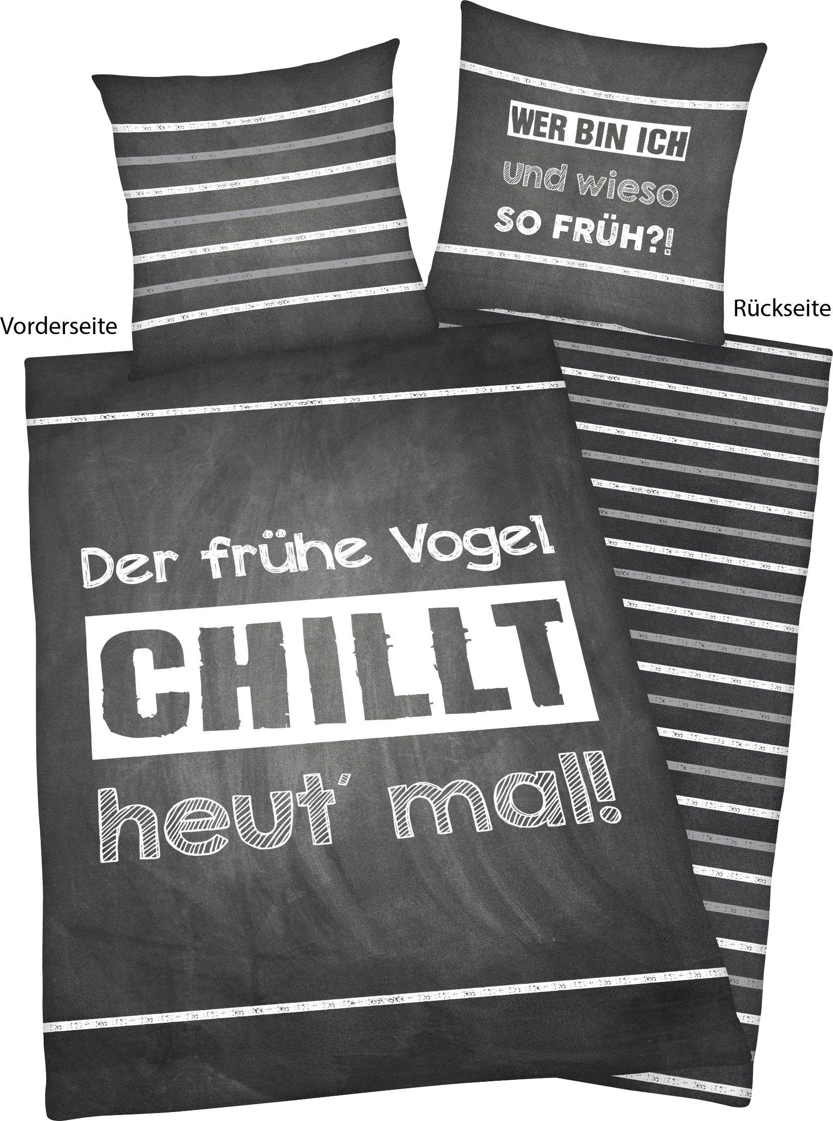 Herding Young Collection Wendebettwäsche Sprüche, Renforcé, 2 teilig, mit lustigem Spruch