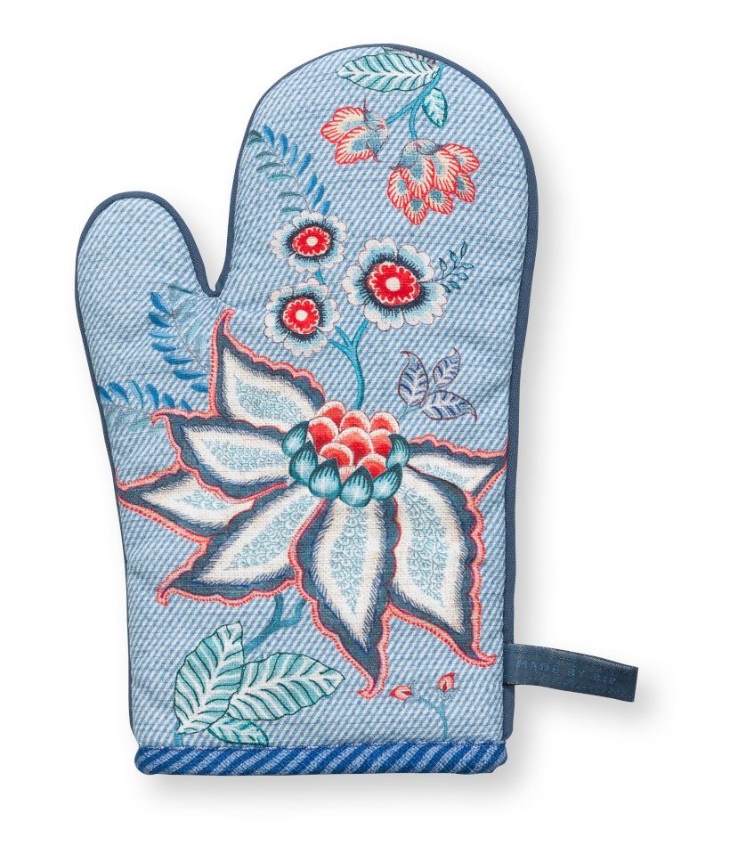 PiP Studio Topflappen Flower Festival Ofenhandschuh Blue 29 x 15 cm, (Tischwäsche)