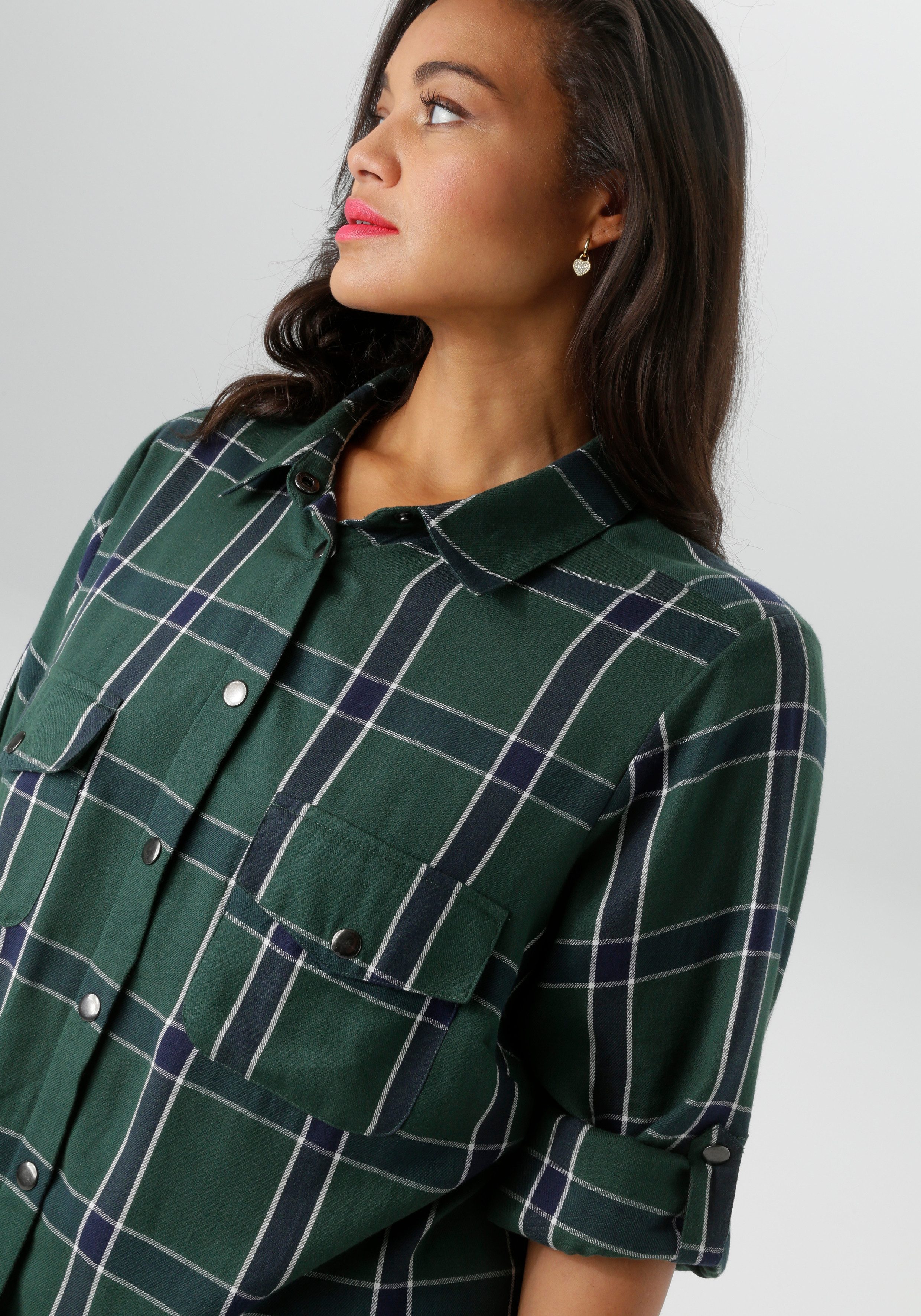 Aniston PLUS Karobluse in trendigen Karodessin günstig online kaufen