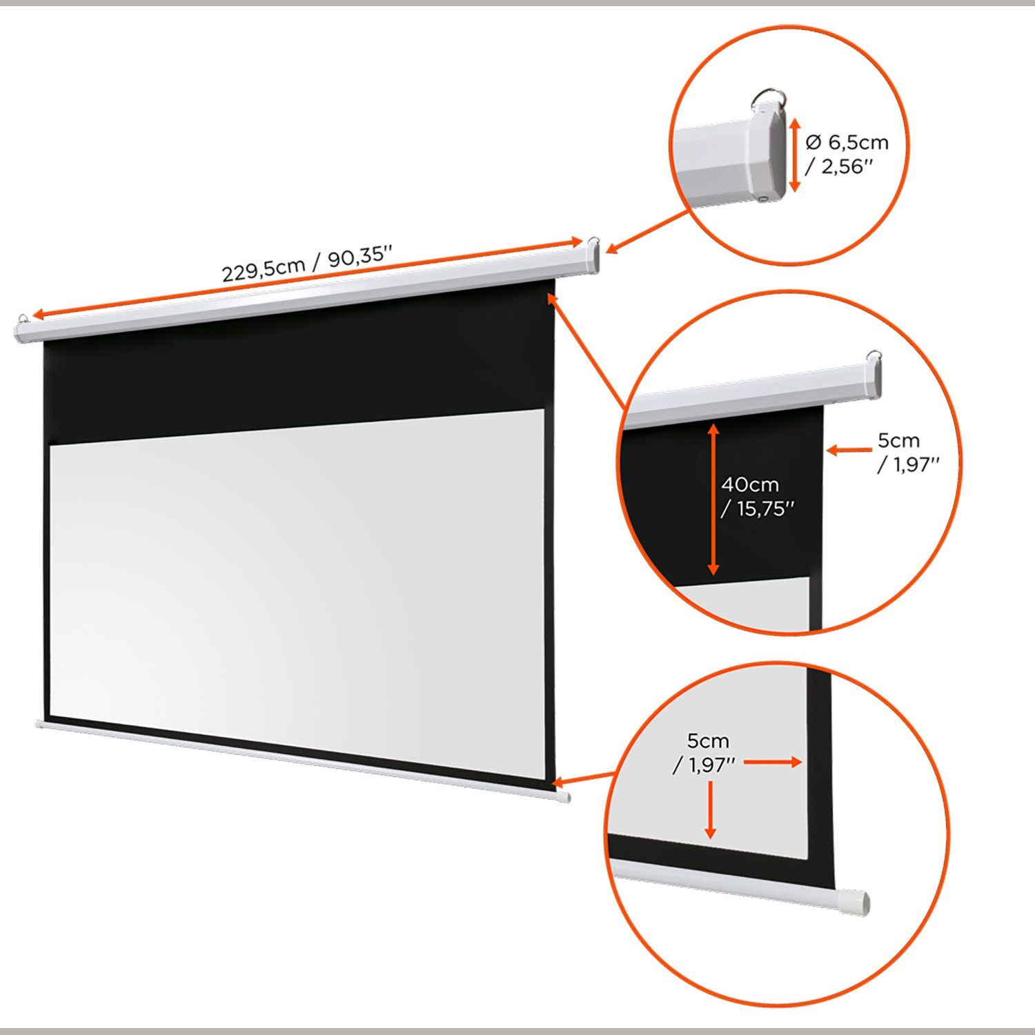 Celexon basic line Motorleinwand (schwarze Rückseite)