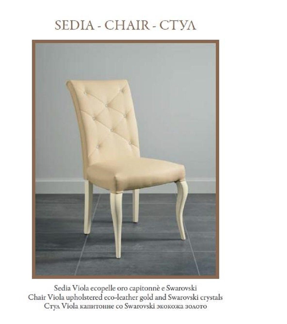 JVmoebel Stuhl Stuhl Design Italienische Stühle Holz Art déco Style MOBILPIULUXURY
