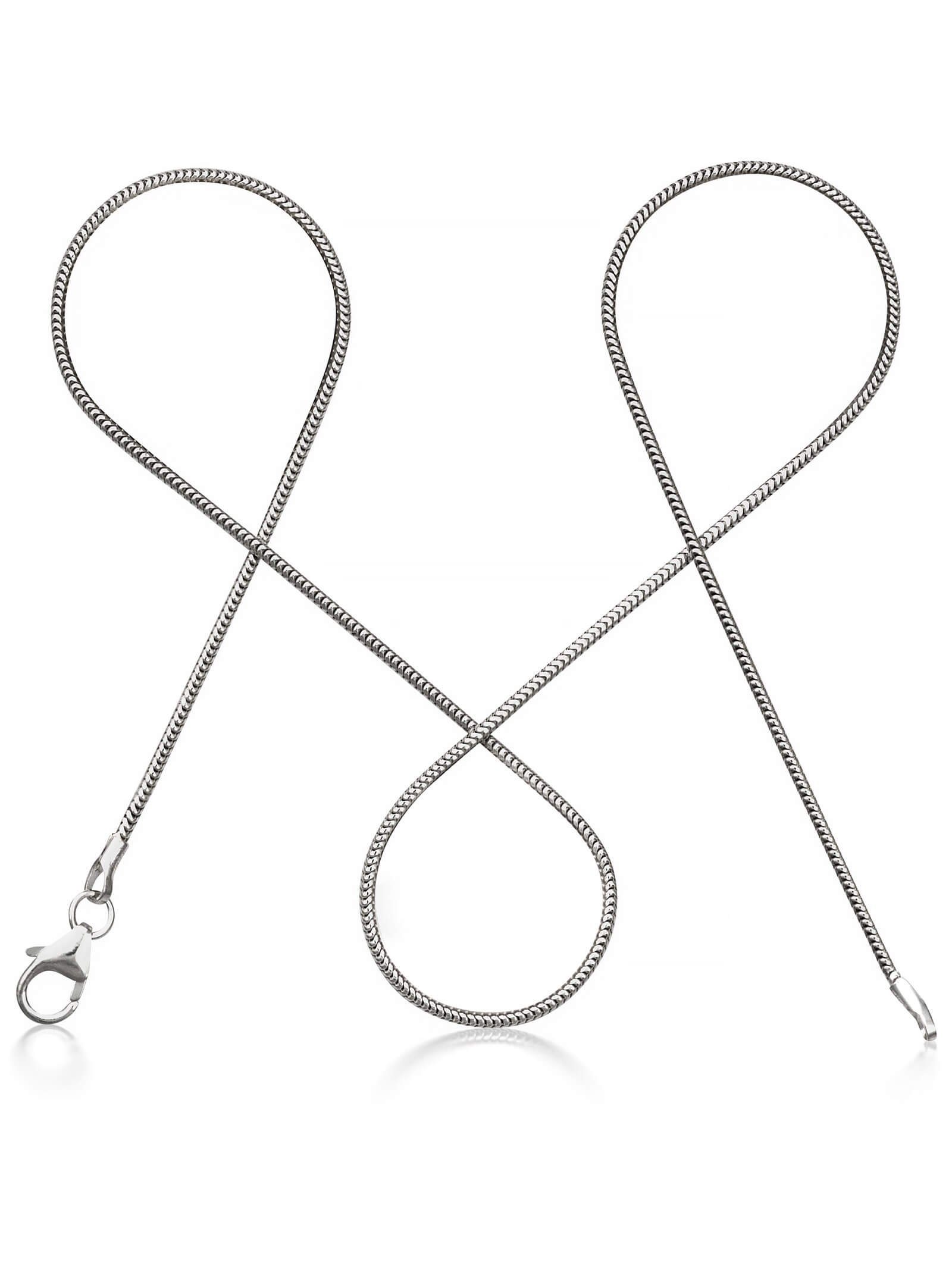 modabilé Silberkette Schlangenkette HEARTFELT, Damen Halskette 1,2mm, 60cm, Sterling Silber 925, Made in Germany