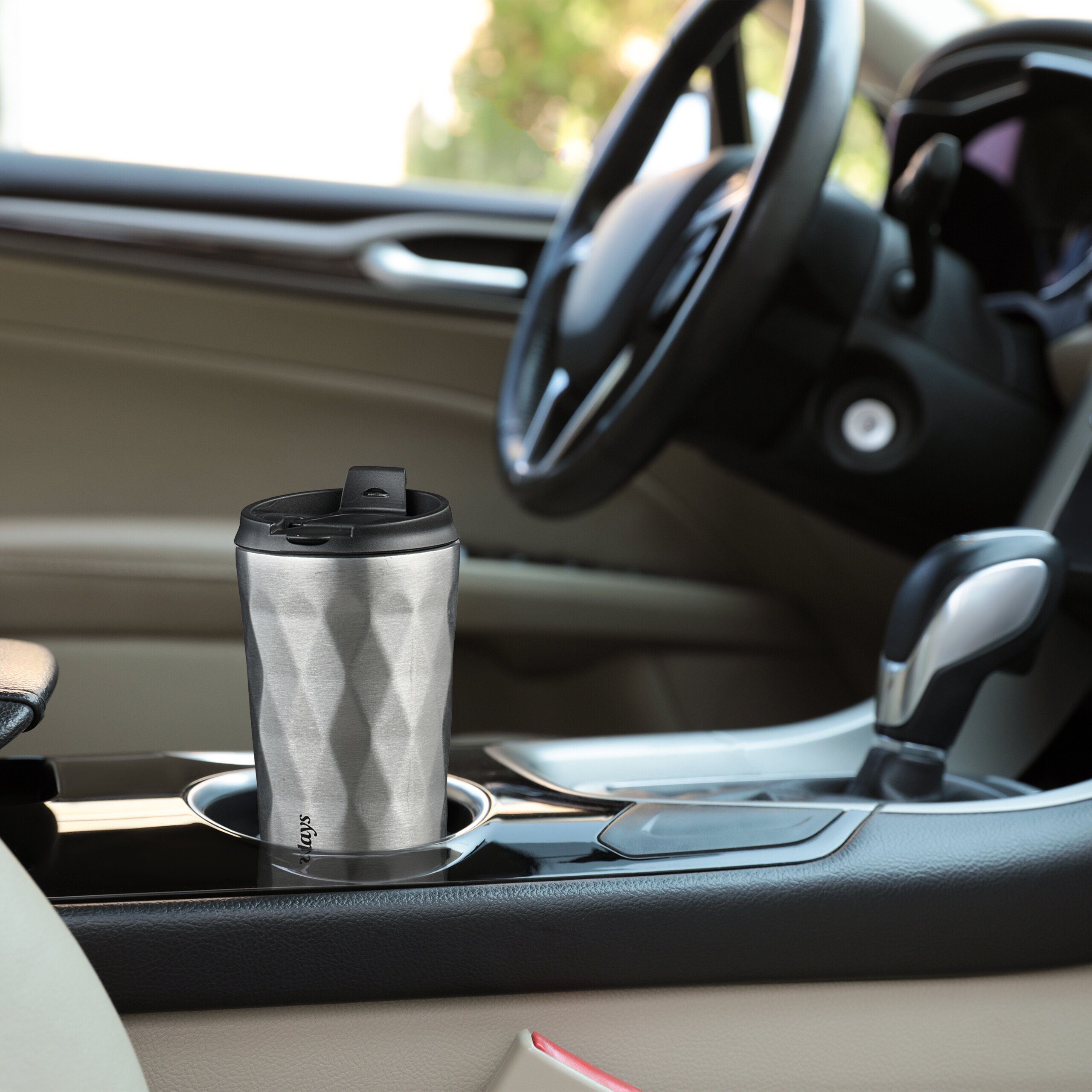 relaxdays Thermobecher Edelstahl 350ml, Edelstahl