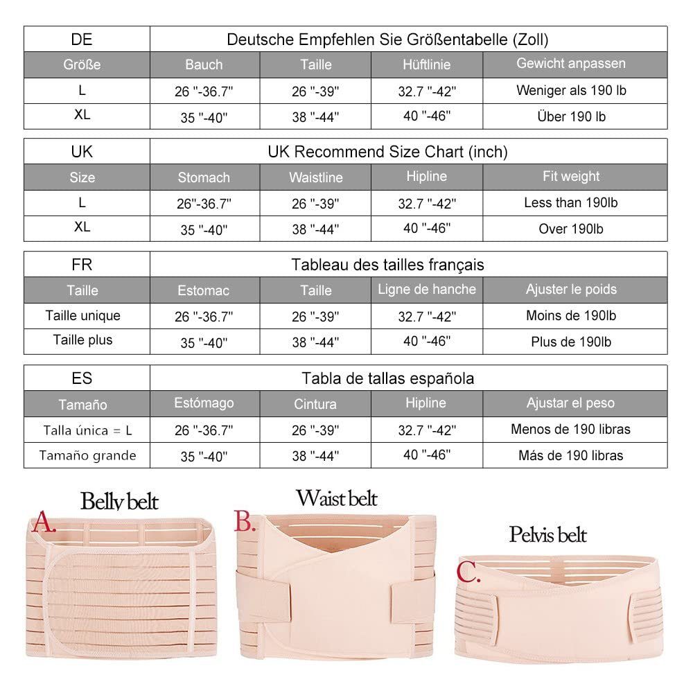 Wäsche/Bademode Shapewear Housruse Bauchband 3 in 1 Unterstützung nach der Geburt - Erholung Bauch/Taille/Beckengürtel Hüftgurt