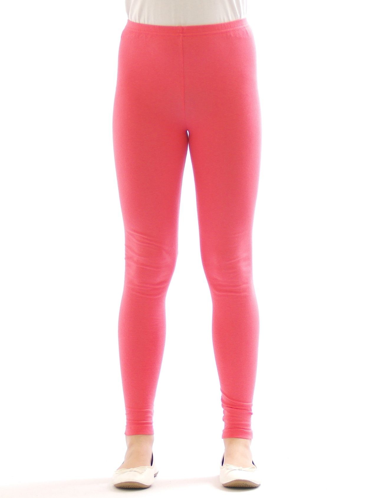 blickdicht Hose lang Lachsrosa Leggings Baumwolle Leggings Kinder Mädchen aus SYS