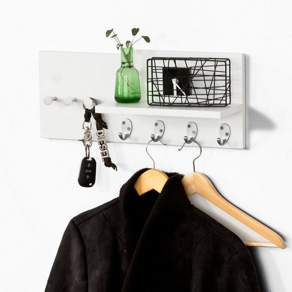 SoBuy Wandgarderobe »FRG54«, Wandhaken Hängeregal Badezimmerschrank