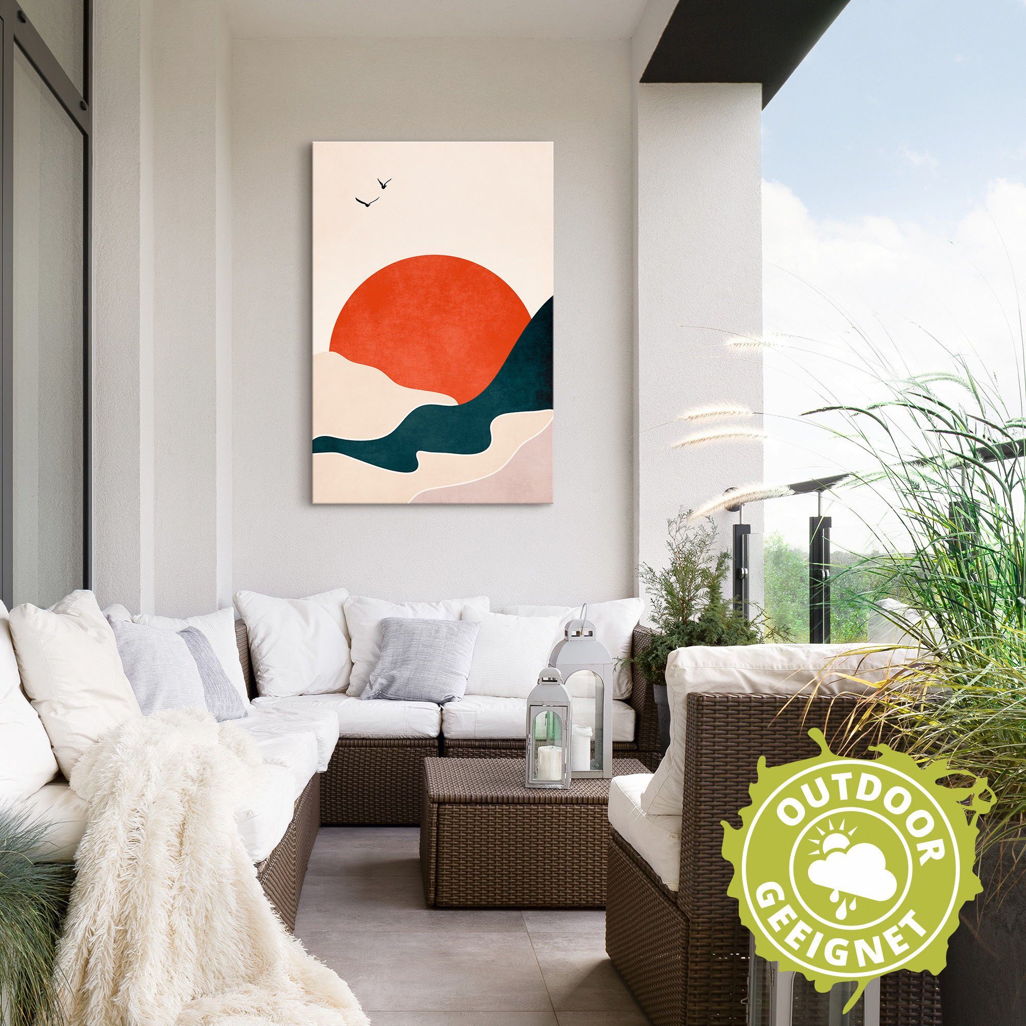 versch. Wandaufkleber oder Alubild, Poster Ertrinkende Wandbild Artland (1 St), Leinwandbild, Sonne, in Meer Größen als Bilder